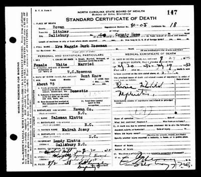 Roseman, Maggie Burk Kluttz, Rowan Co, NC.jpg