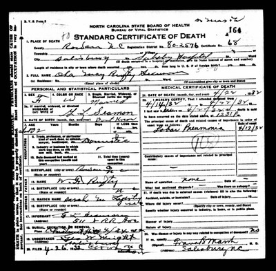 Seamon, Ola Mary Rufty, Rowan Co, NC.jpg