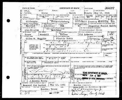 Smith, Irene Huggins, Gillespe Co, TX.jpg