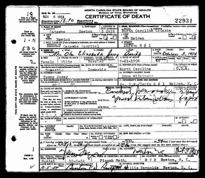 Smith, Ola Elizabeth Josey, Catawba Co, NC.jpg