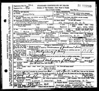 Walker, Coy Louise Bowman, Orangburg Co, SC.jpg