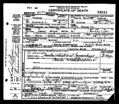 Welsh, Samuel Nelson Jr, Sampson Co, NC.jpg