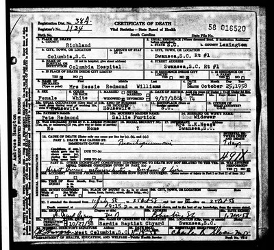 Williams, Bessie Redmond, Lexington Co, SC.jpg