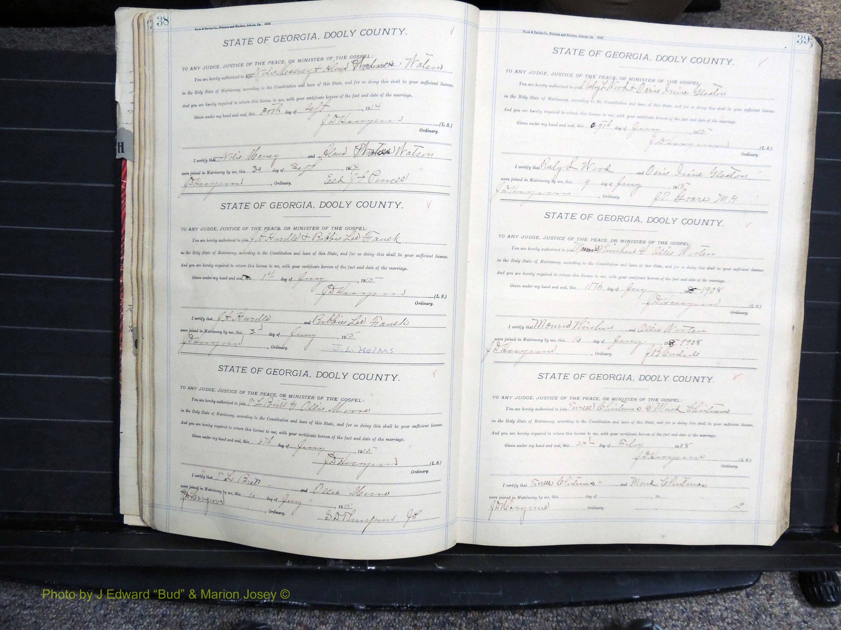 Dooly Co, GA, Marriages, Book, G, 1913-1930 pg 038-039.JPG
