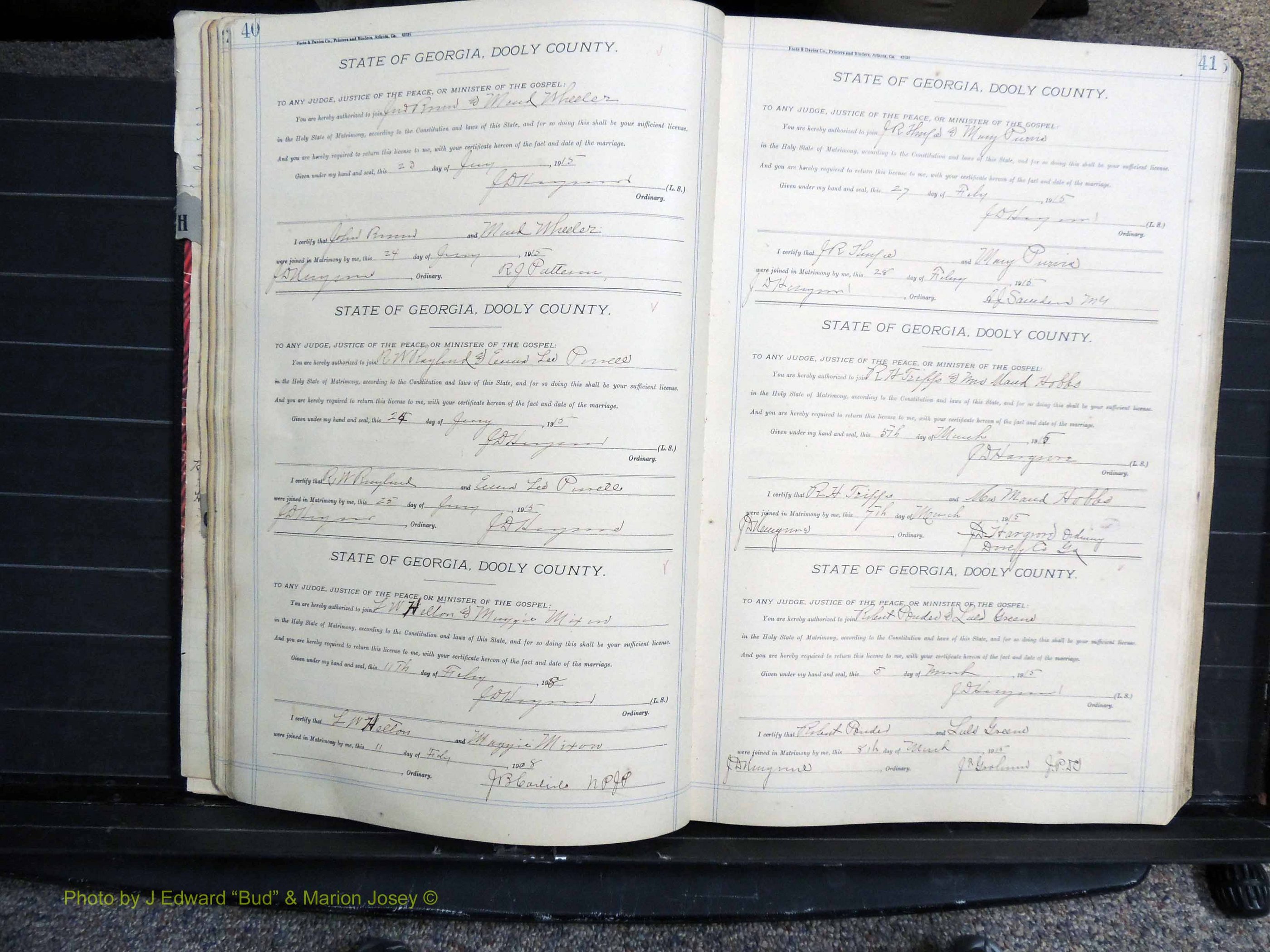 Dooly Co, GA, Marriages, Book, G, 1913-1930 pg 040-041.JPG
