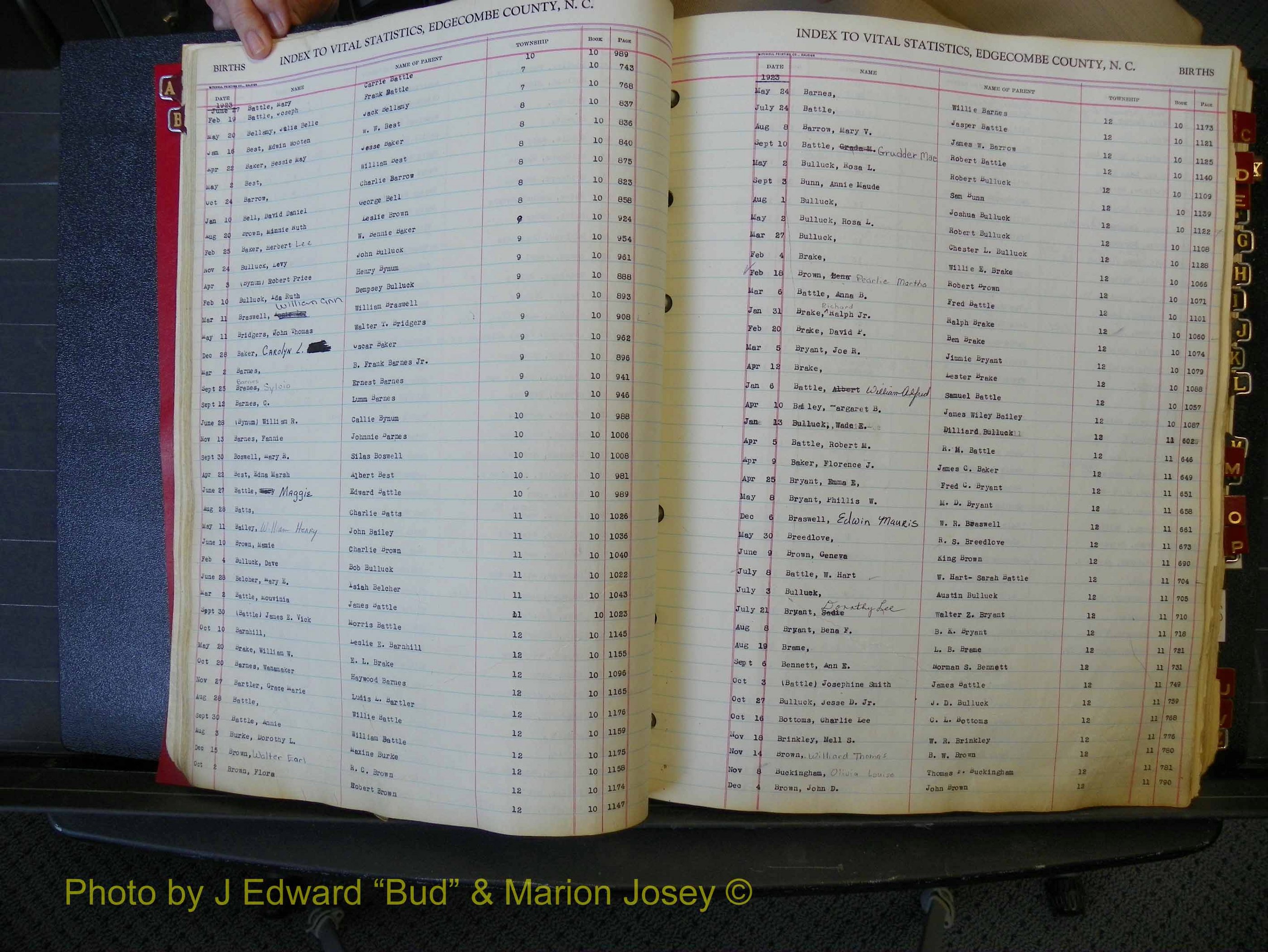 Edgecombe Births, A-Z, 1914-1933 (132).JPG