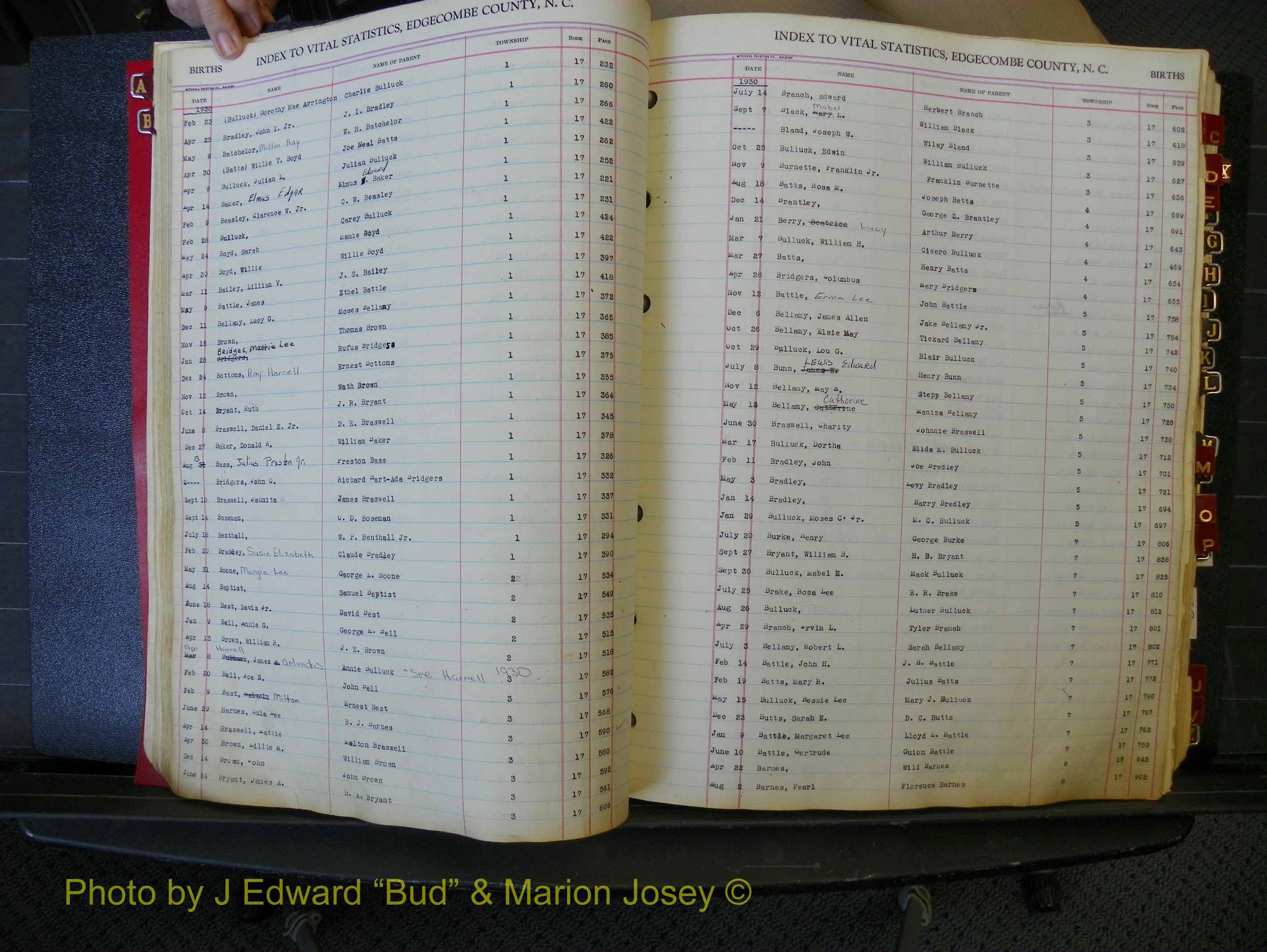 Edgecombe Births, A-Z, 1914-1933 (148).JPG