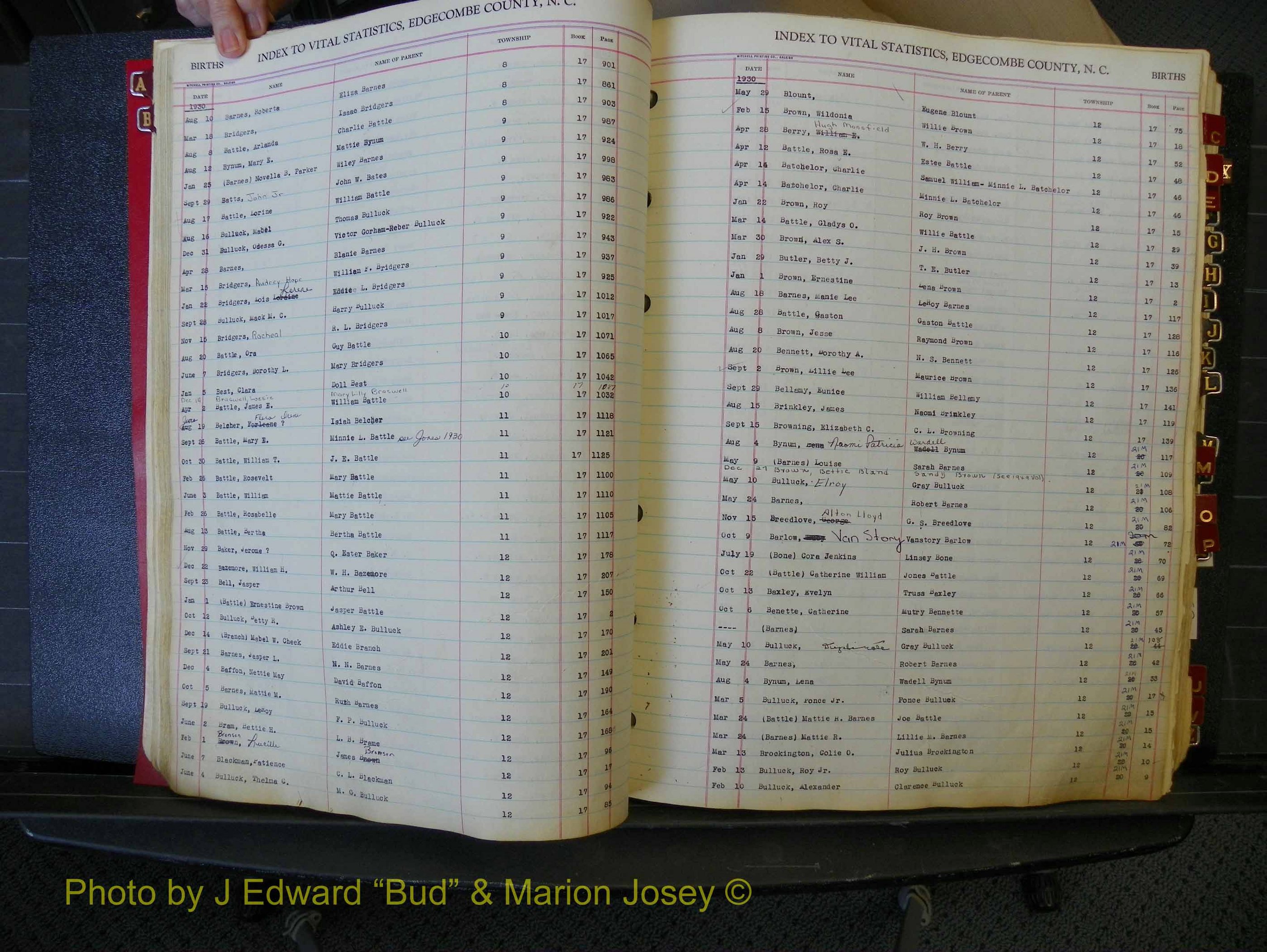 Edgecombe Births, A-Z, 1914-1933 (149).JPG