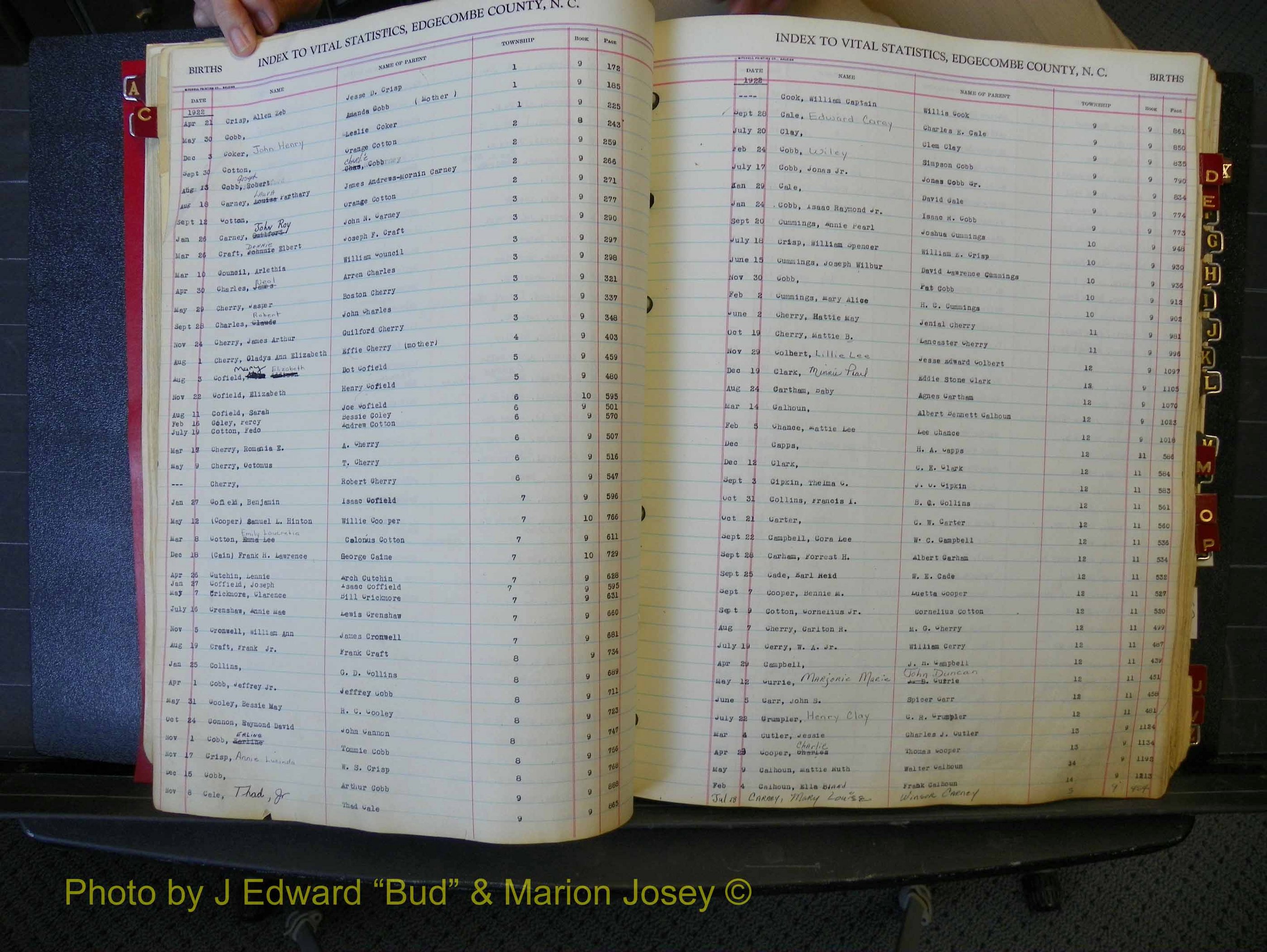 Edgecombe Births, A-Z, 1914-1933 (166).JPG