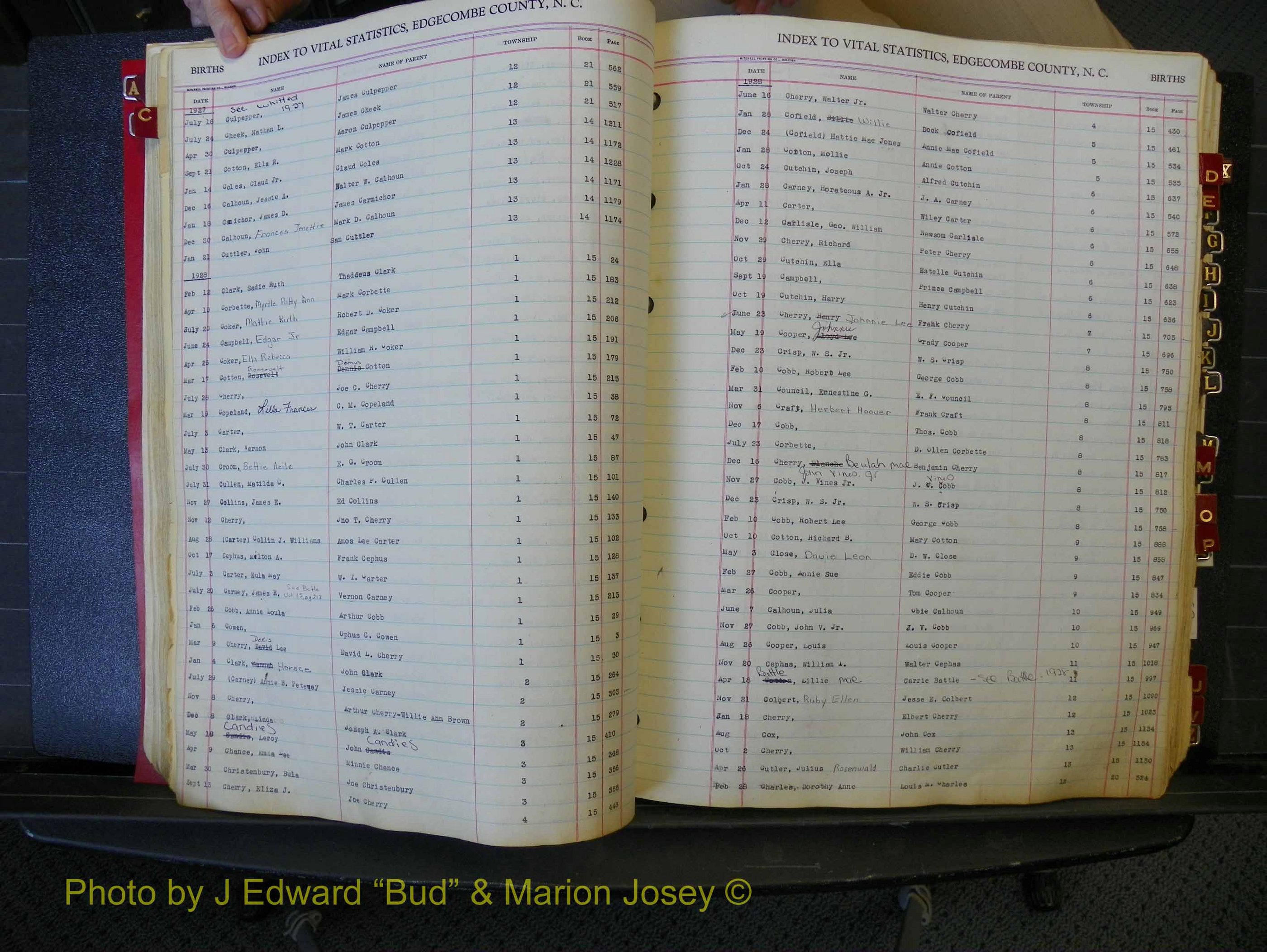 Edgecombe Births, A-Z, 1914-1933 (173).JPG