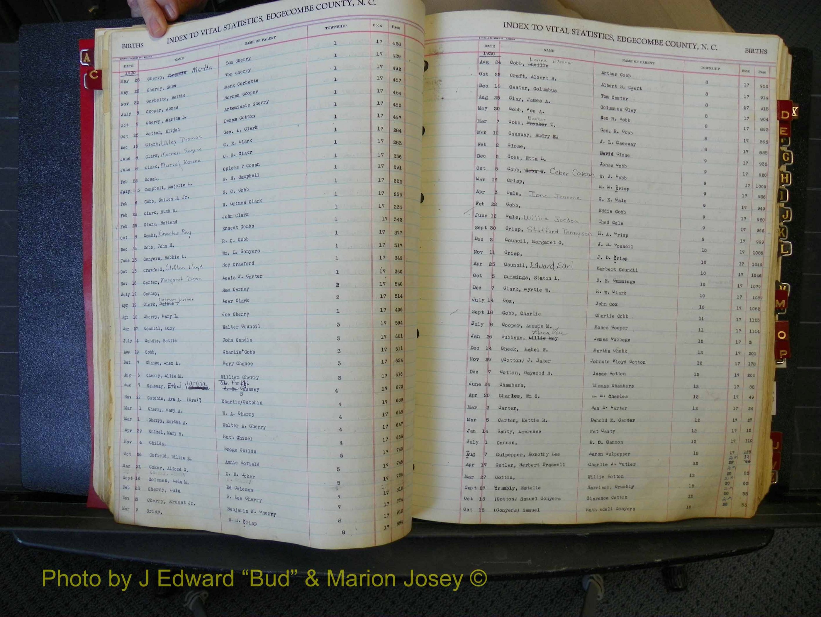Edgecombe Births, A-Z, 1914-1933 (175).JPG