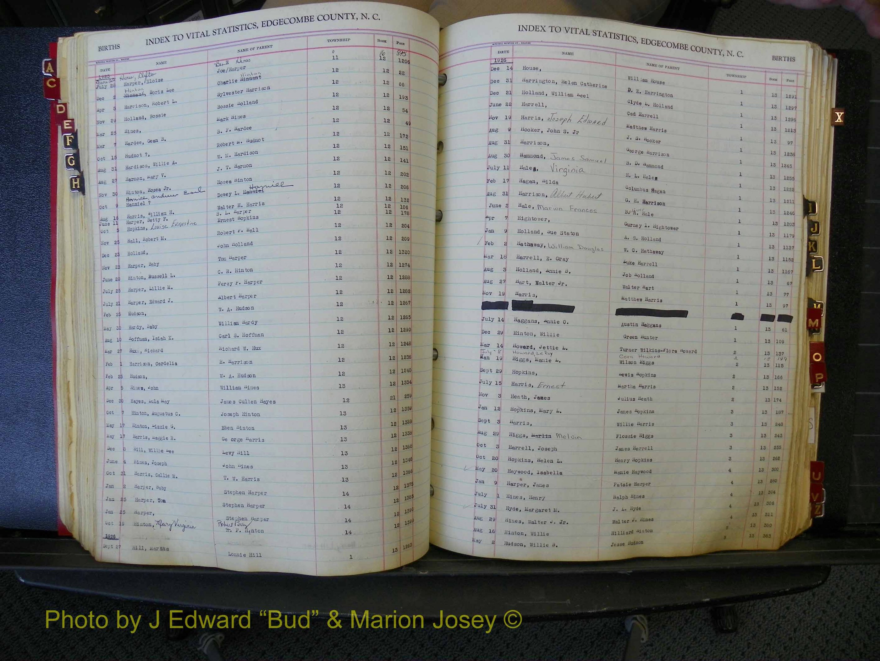 Edgecombe Births, A-Z, 1914-1933 (252).JPG