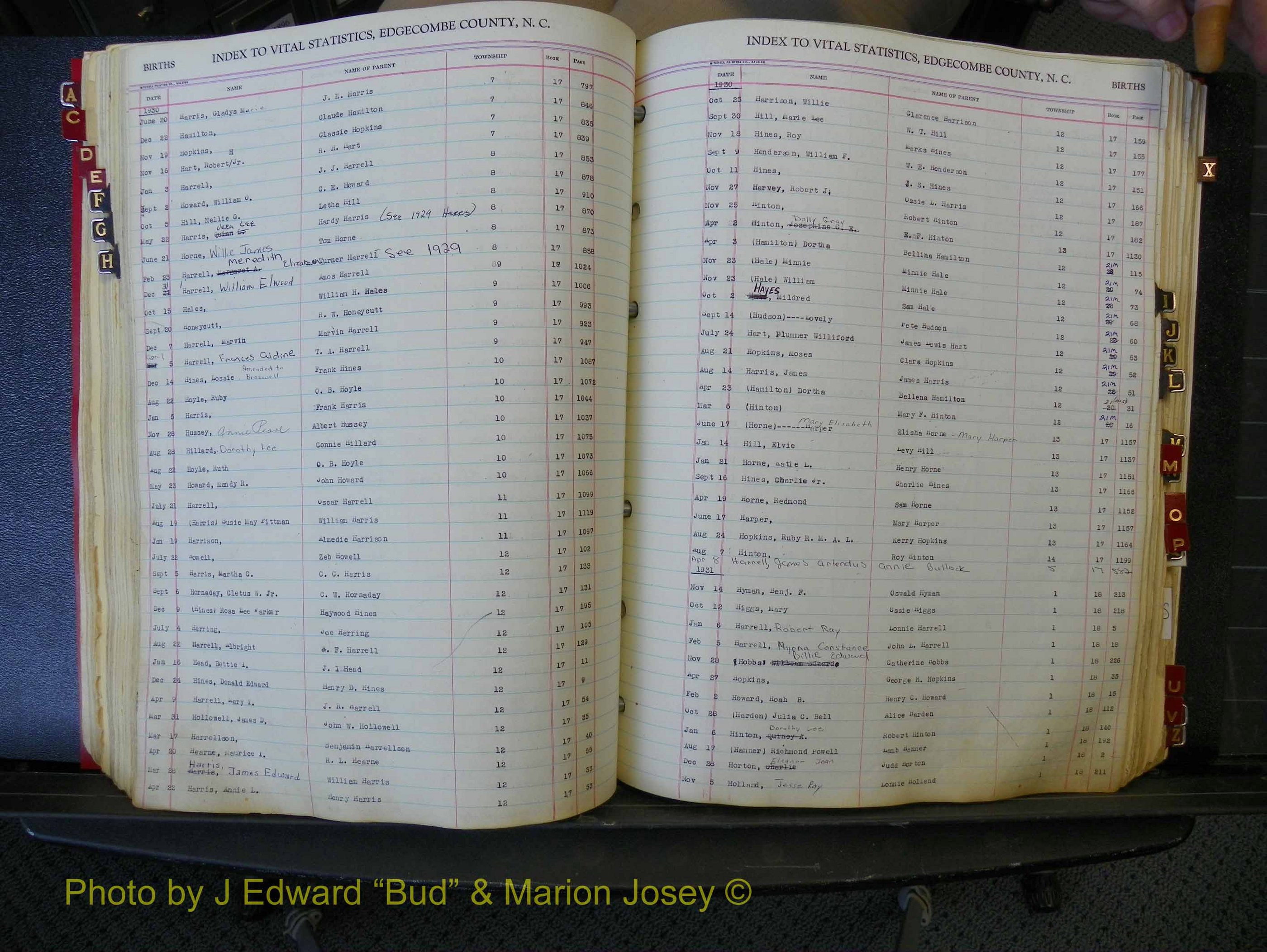 Edgecombe Births, A-Z, 1914-1933 (260).JPG