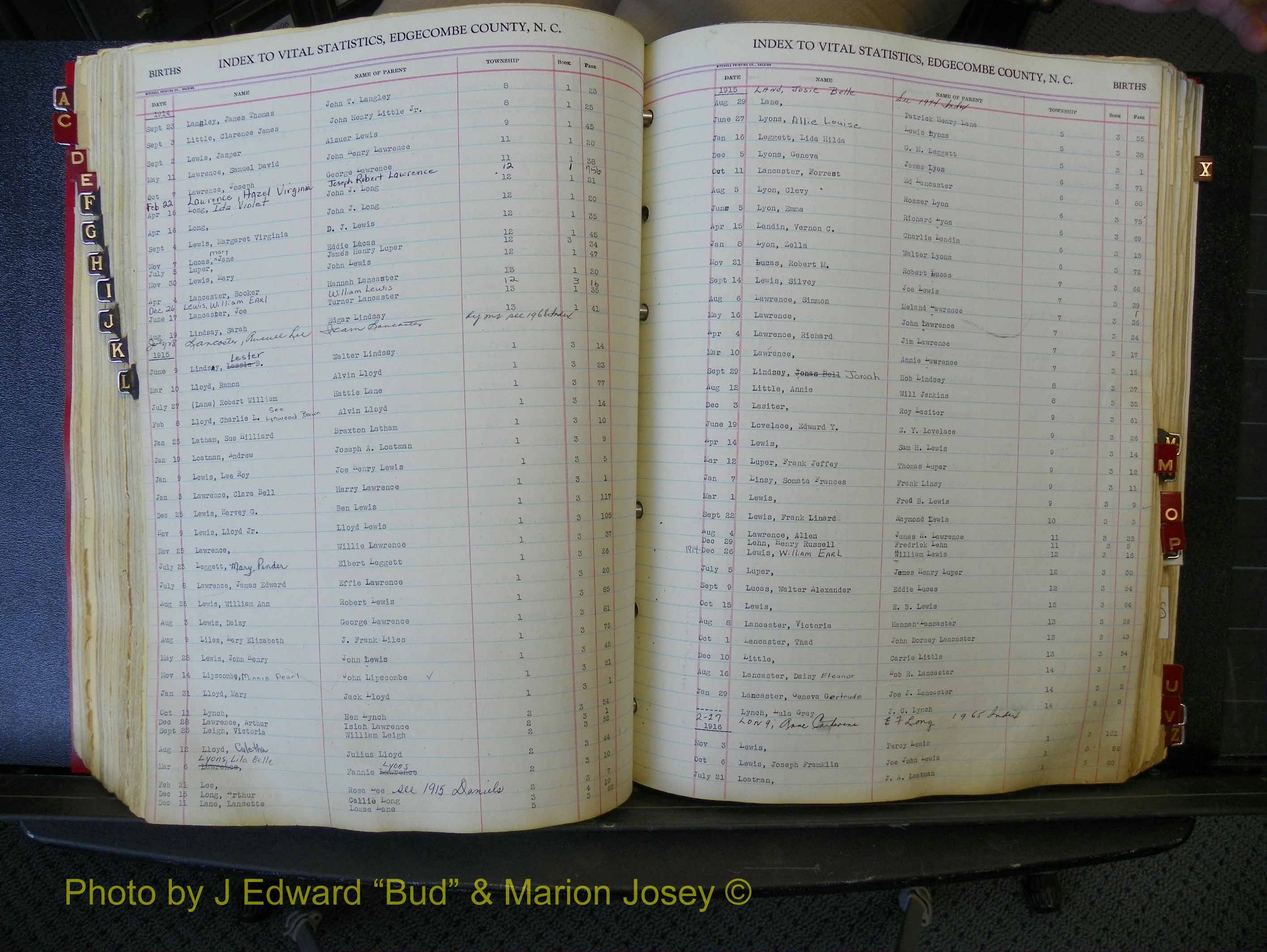 Edgecombe Births, A-Z, 1914-1933 (298).JPG