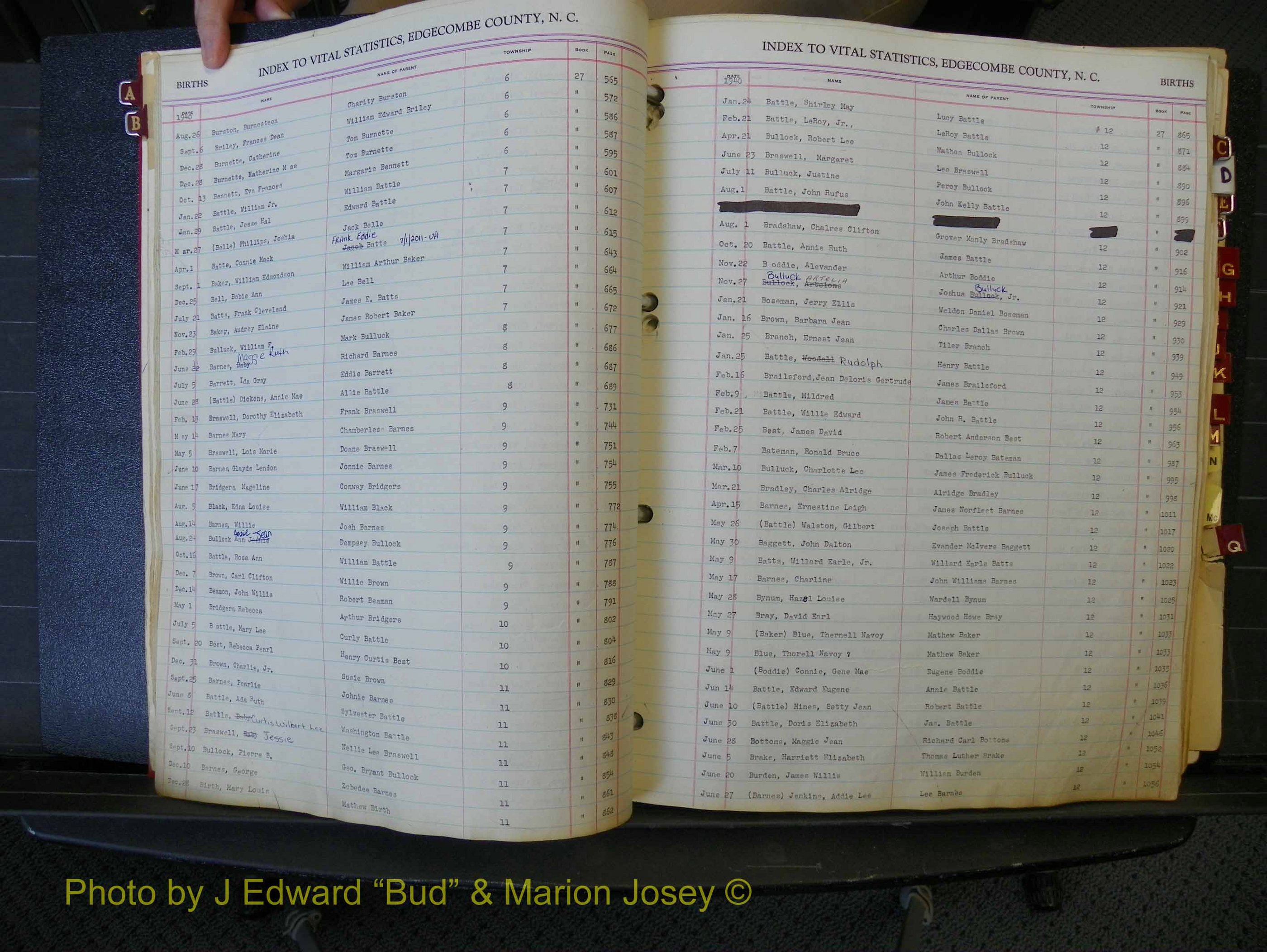 Edgecombe Births, A-Z, 1934-1949 (128).JPG