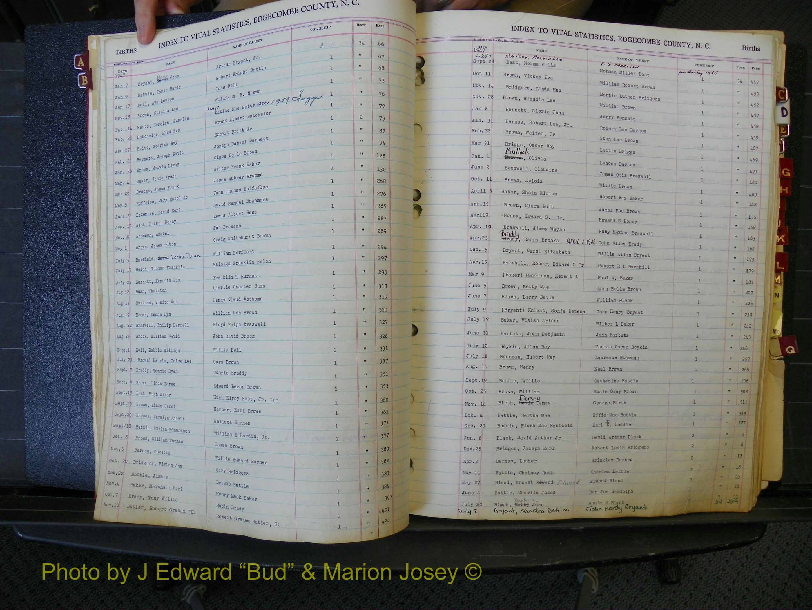 Edgecombe Births, A-Z, 1934-1949 (144).JPG