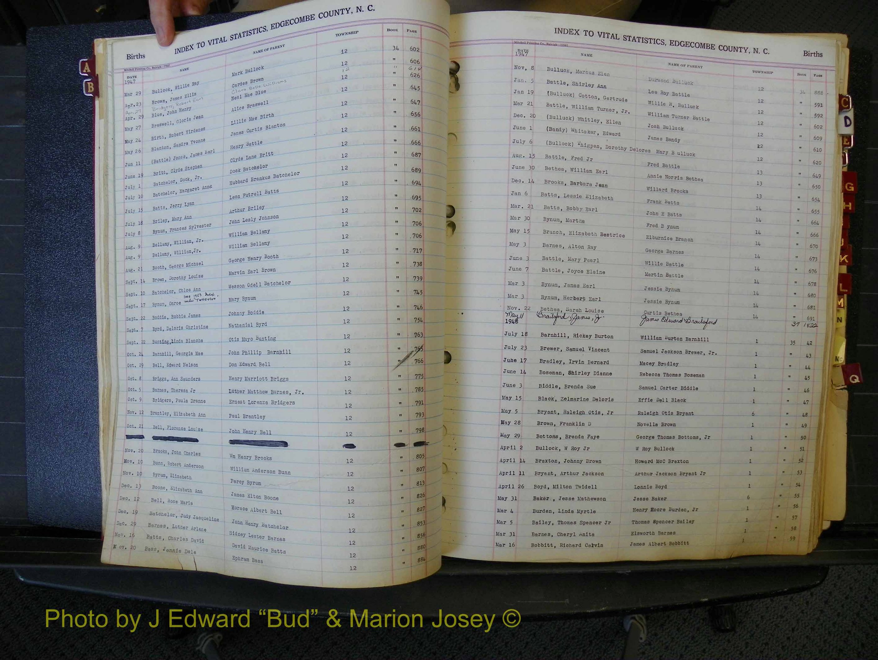Edgecombe Births, A-Z, 1934-1949 (147).JPG