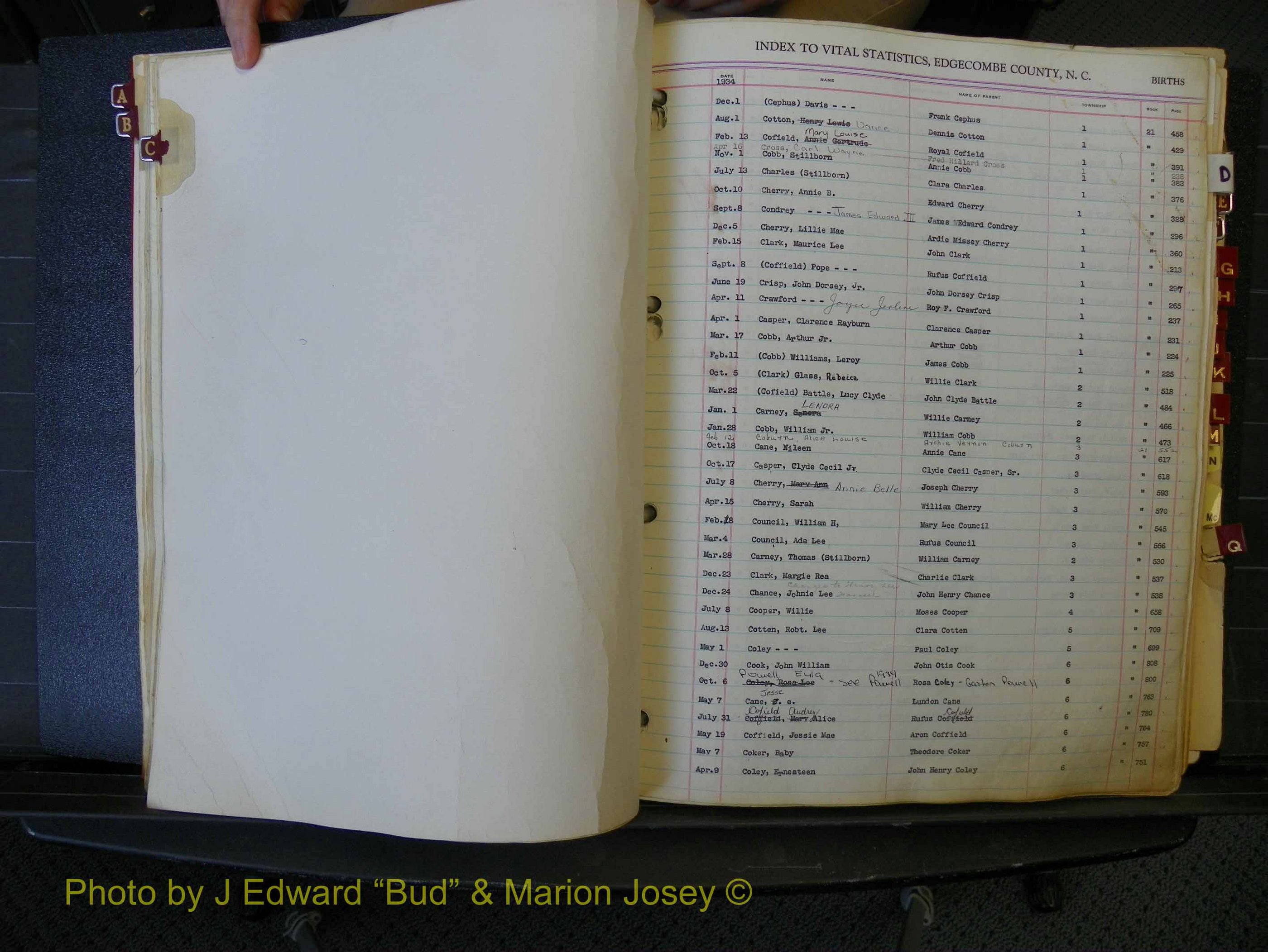 Edgecombe Births, A-Z, 1934-1949 (154).JPG