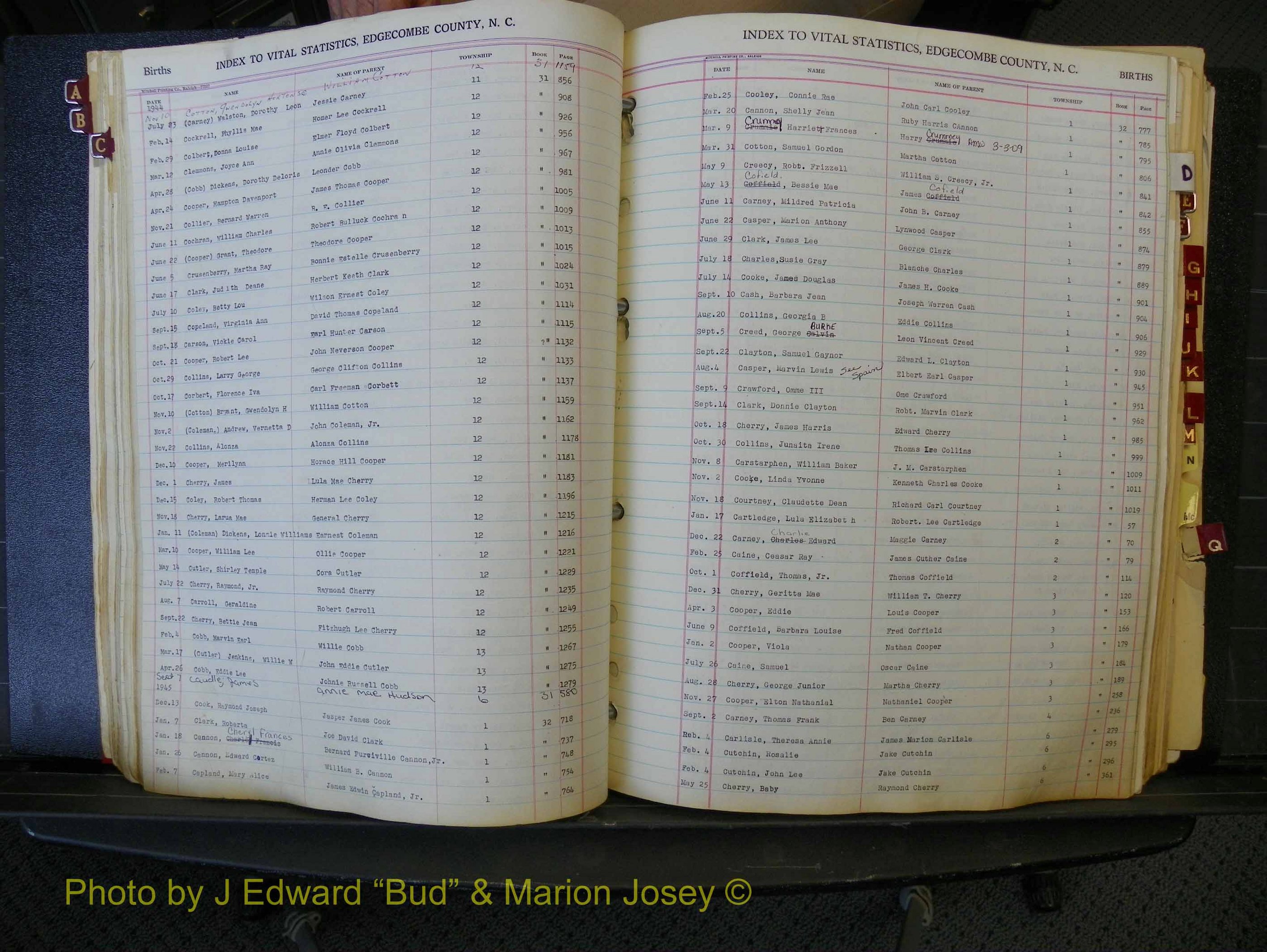 Edgecombe Births, A-Z, 1934-1949 (166).JPG