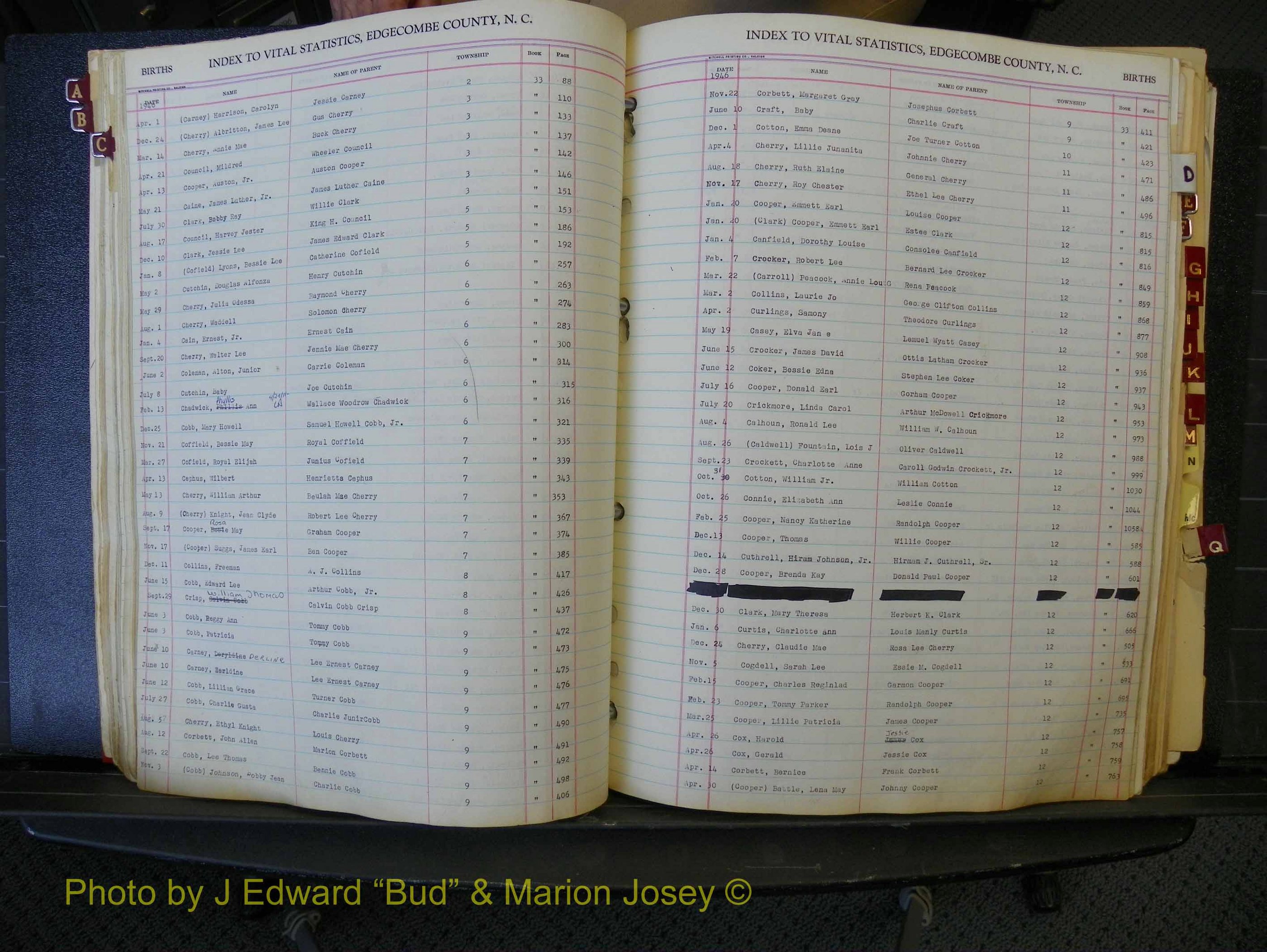 Edgecombe Births, A-Z, 1934-1949 (167).JPG