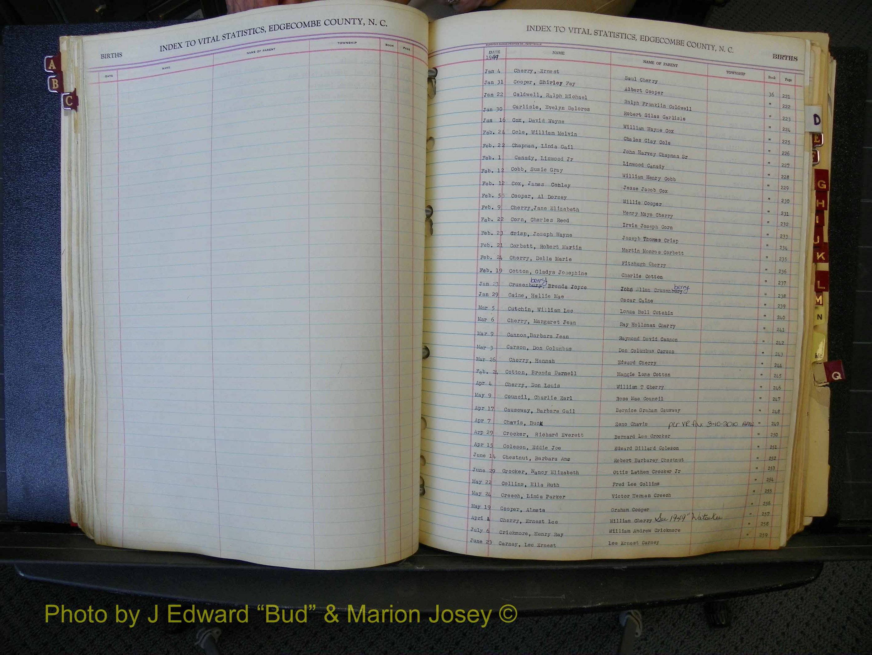 Edgecombe Births, A-Z, 1934-1949 (171).JPG