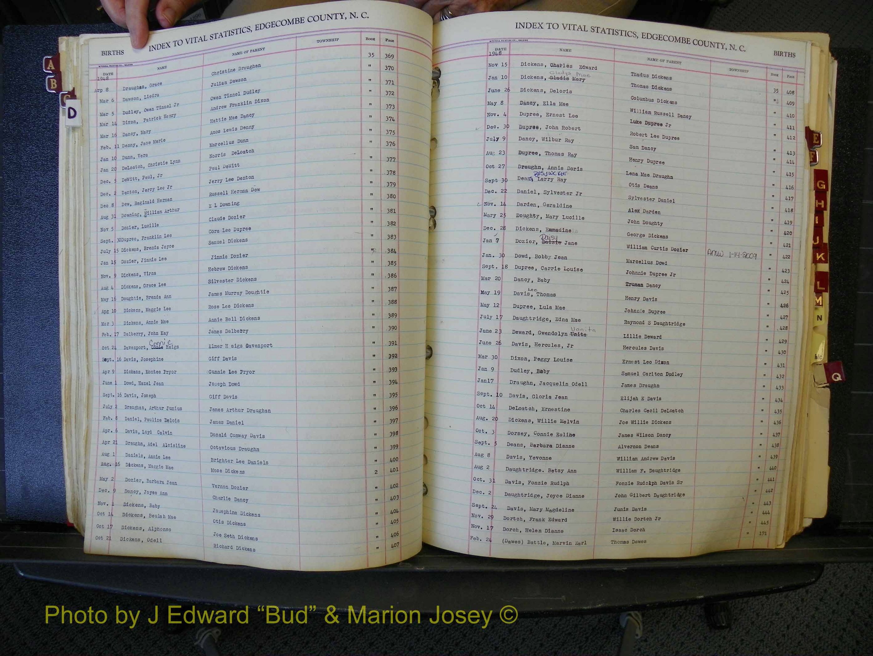 Edgecombe Births, A-Z, 1934-1949 (190).JPG
