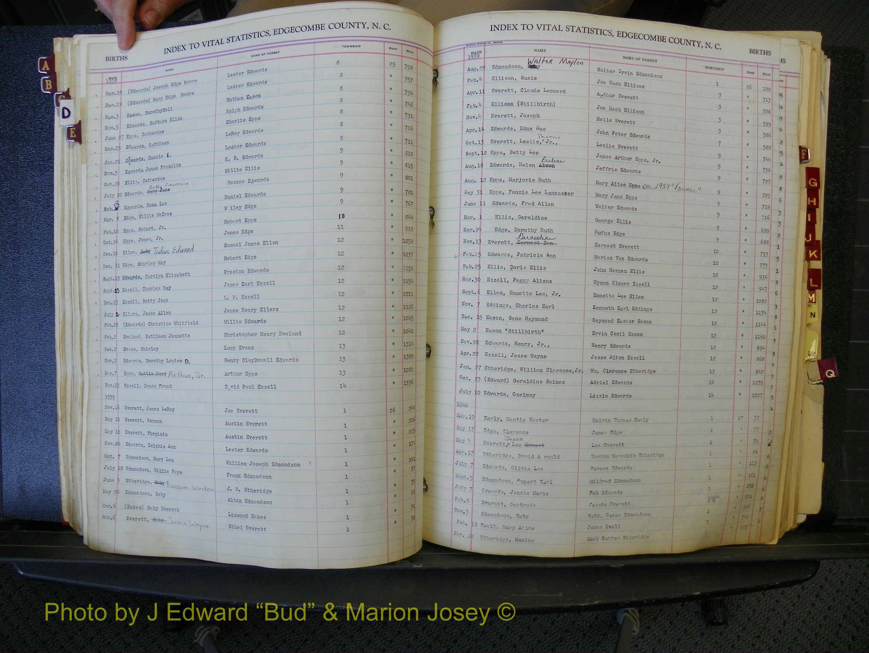 Edgecombe Births, A-Z, 1934-1949 (196).JPG