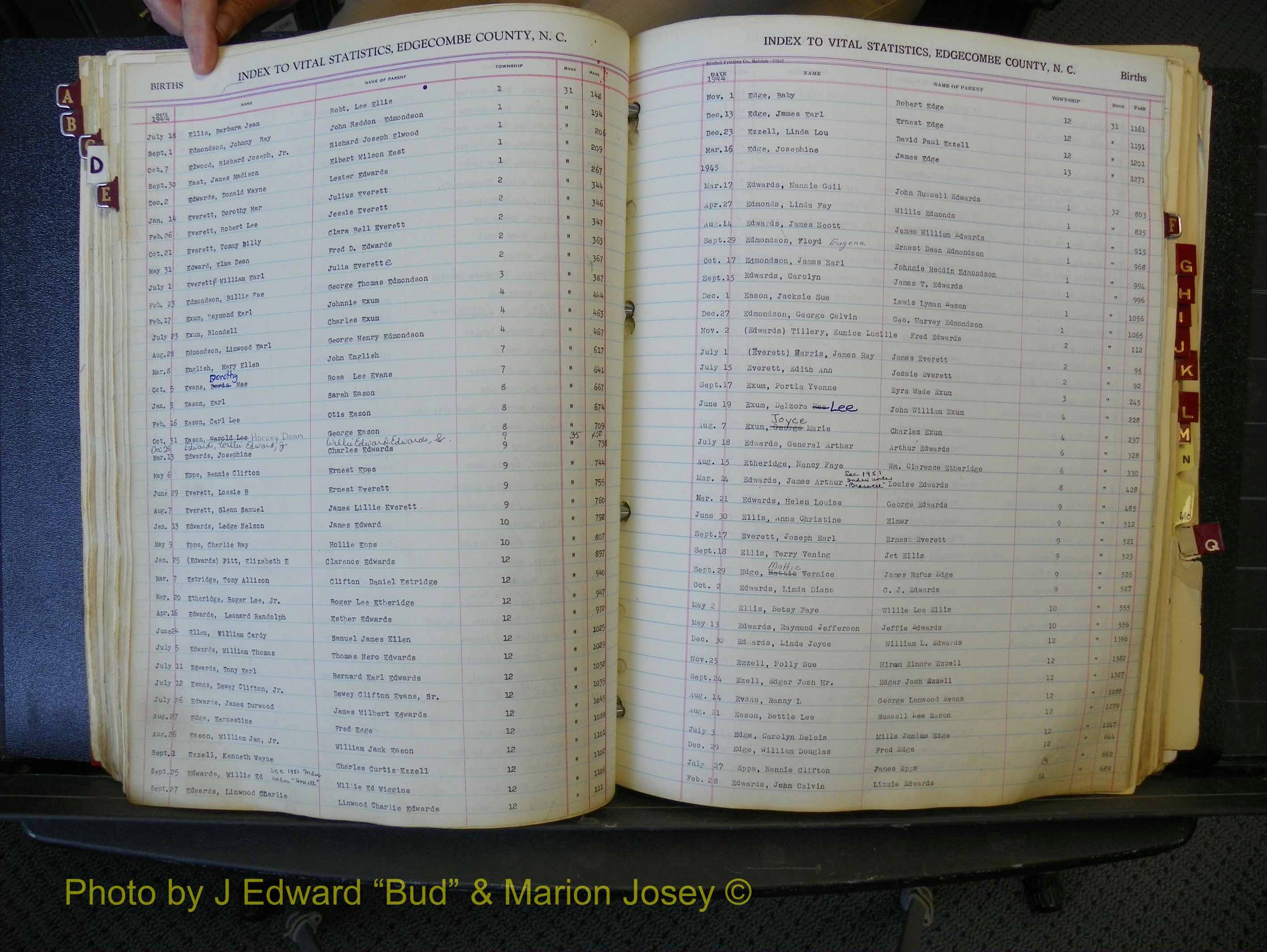 Edgecombe Births, A-Z, 1934-1949 (199).JPG