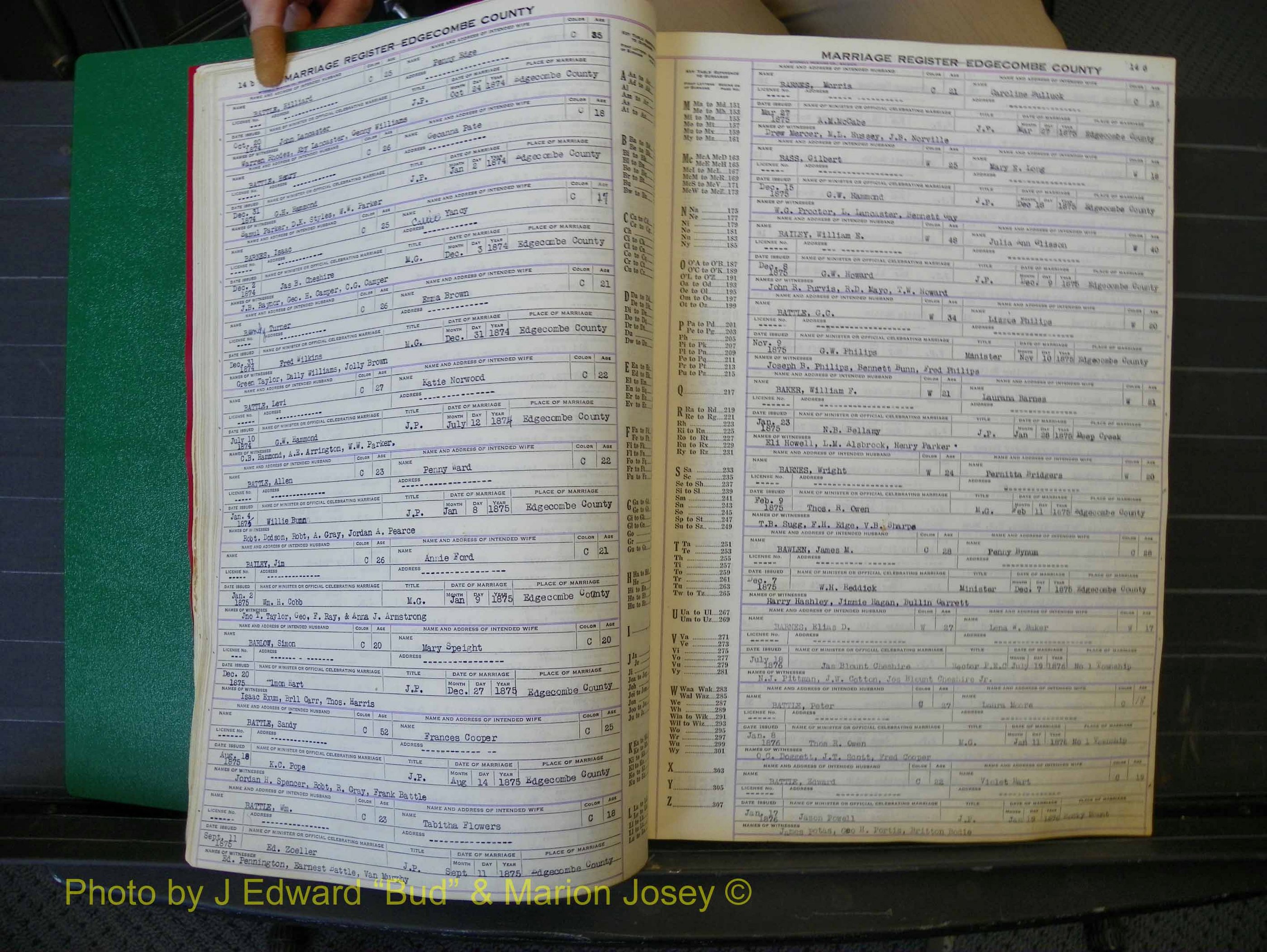 Edgecombe Marriages, A-E, 1867-1937 (138).JPG