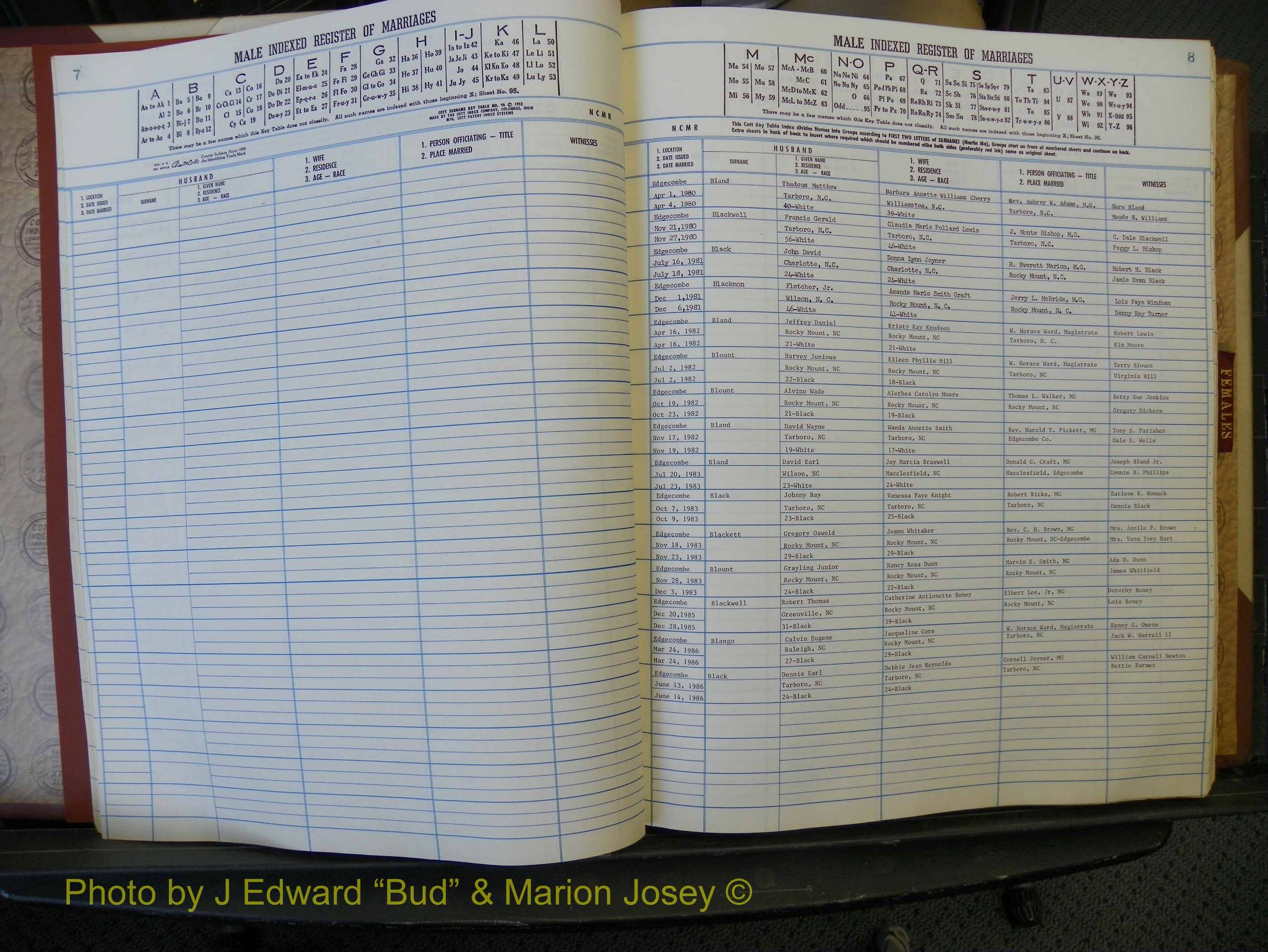 Edgecombe Marriages, A-Z, 1979-1986 (111).JPG