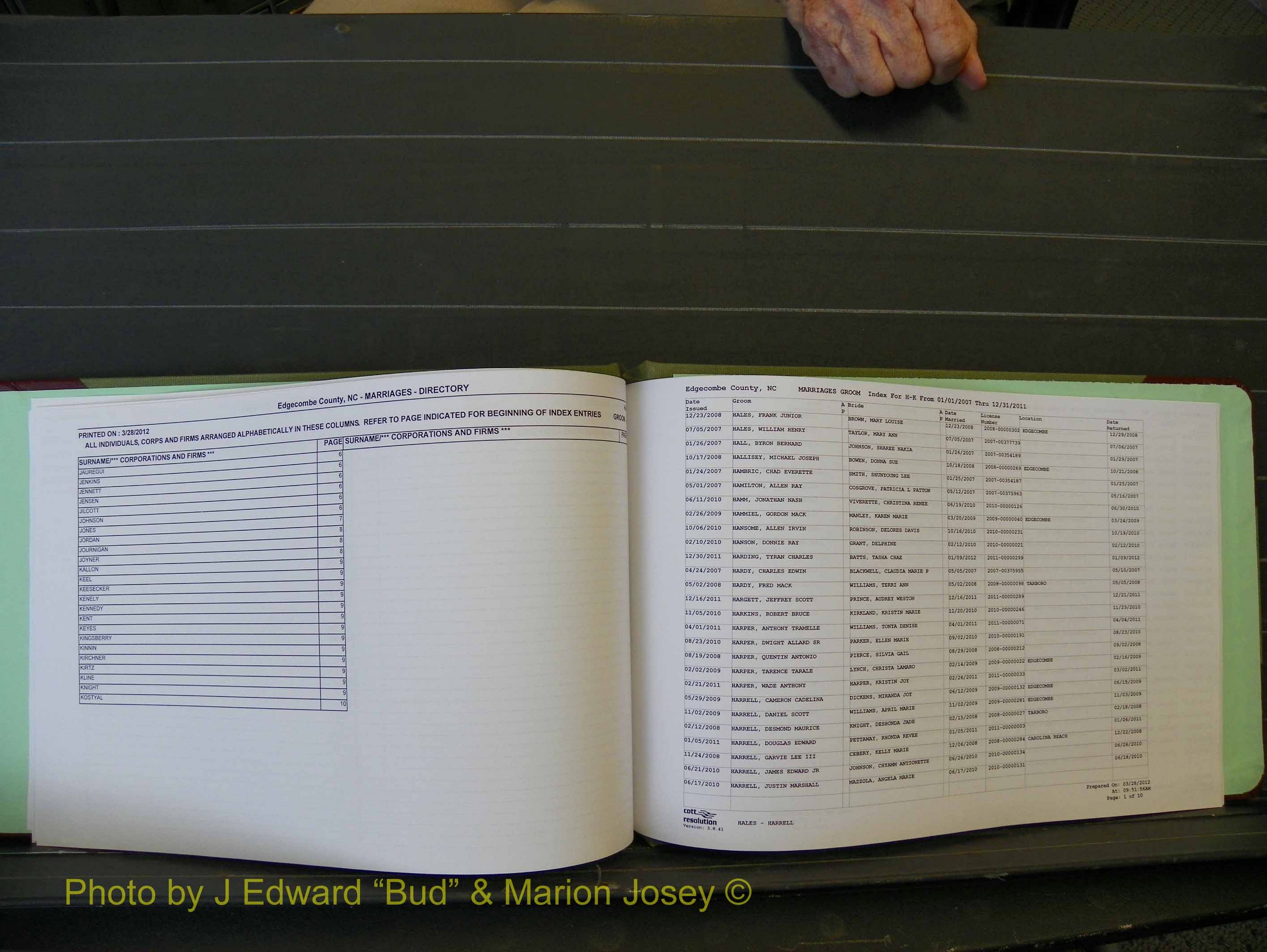 Edgecombe Marriages, A-Z, 2007+ (117).JPG