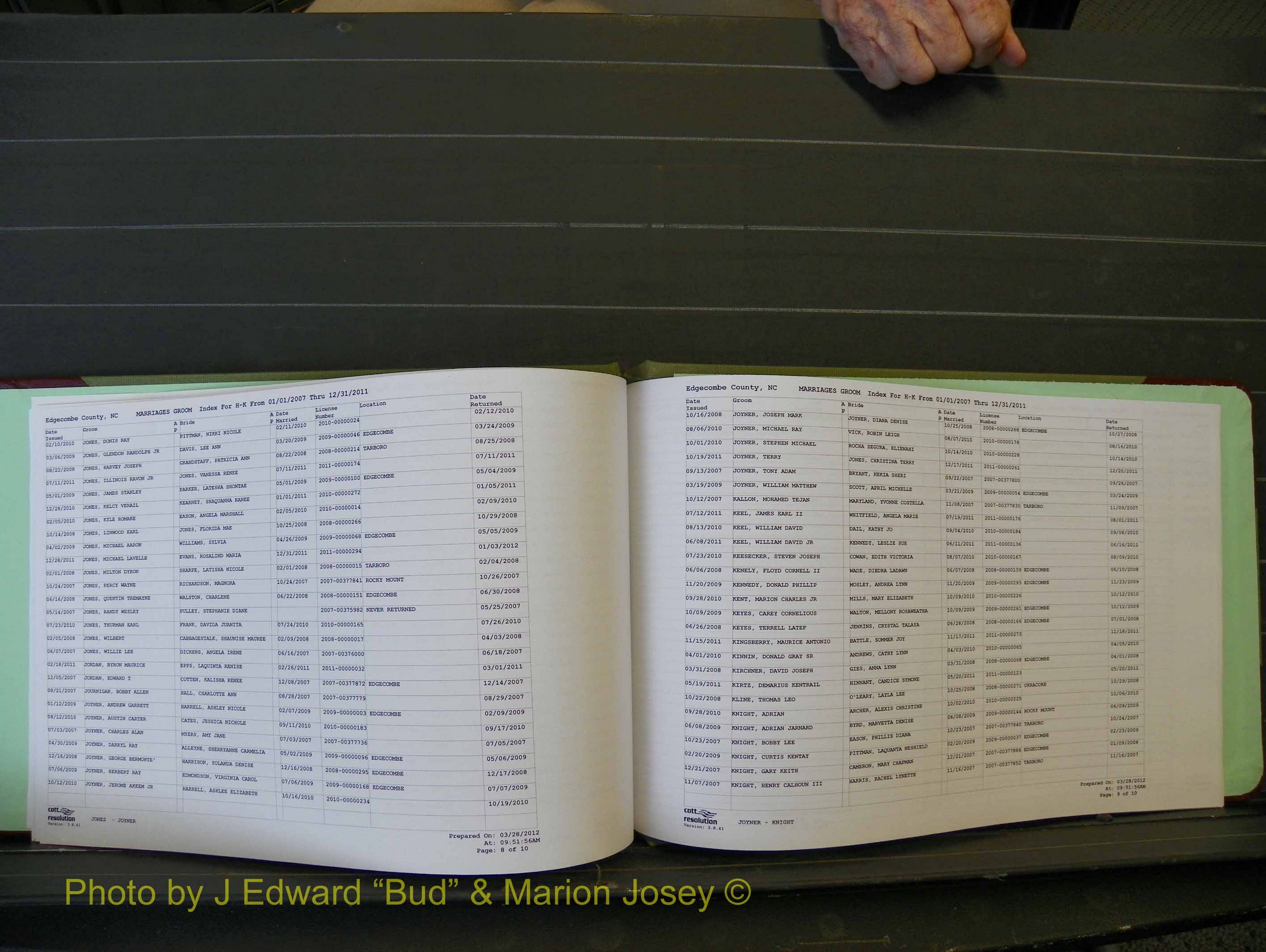 Edgecombe Marriages, A-Z, 2007+ (121).JPG