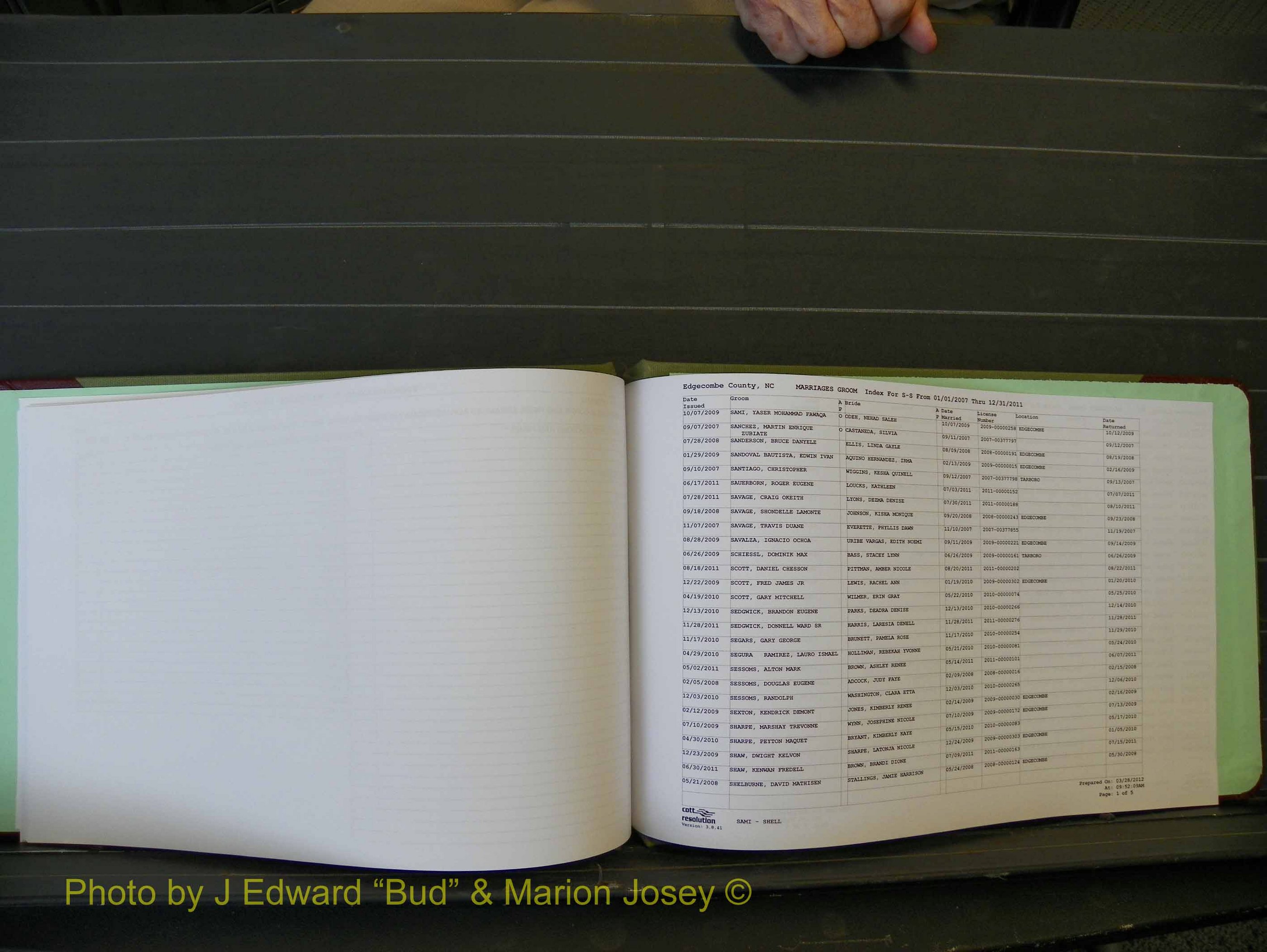 Edgecombe Marriages, A-Z, 2007+ (134).JPG