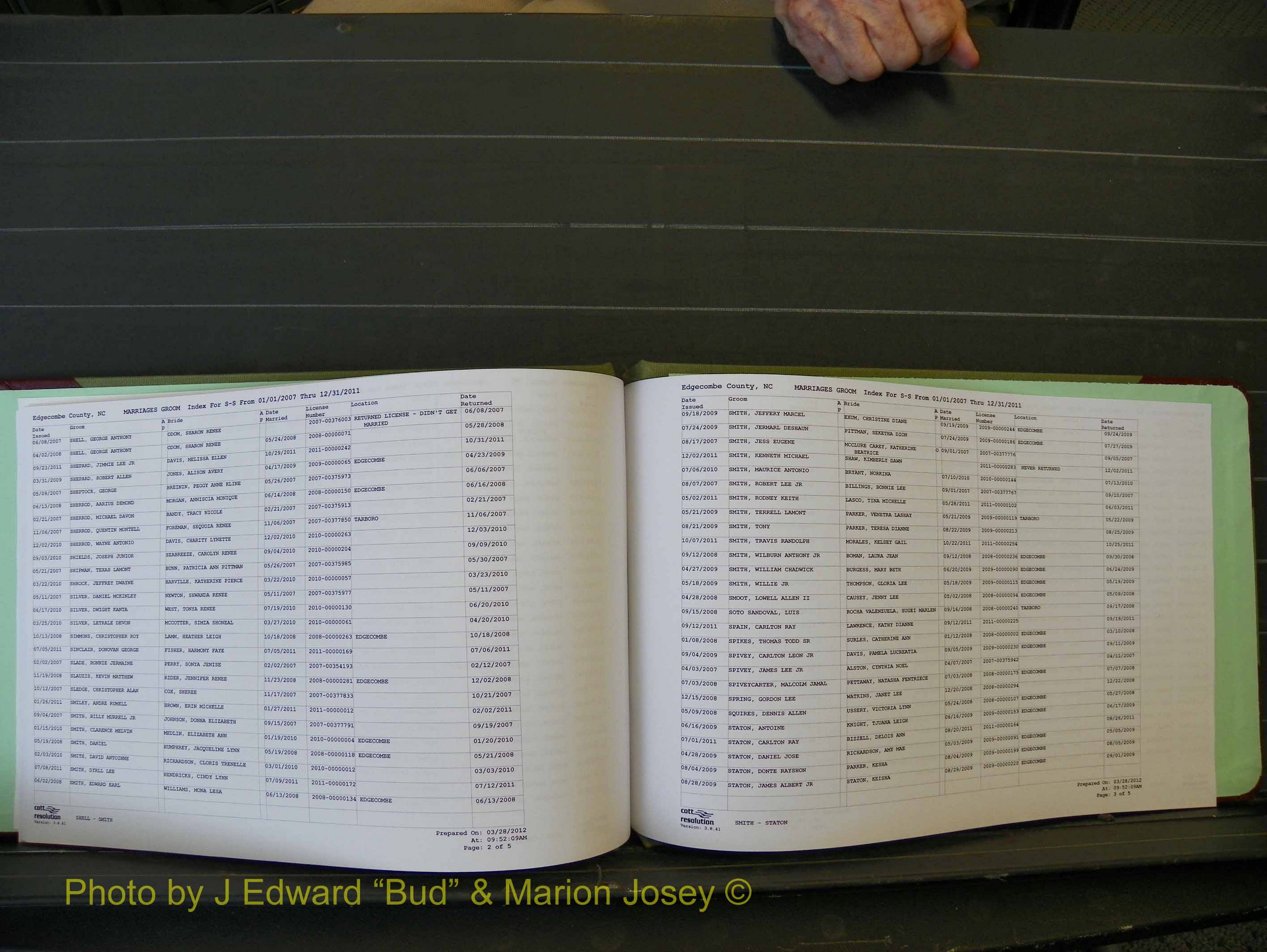 Edgecombe Marriages, A-Z, 2007+ (135).JPG