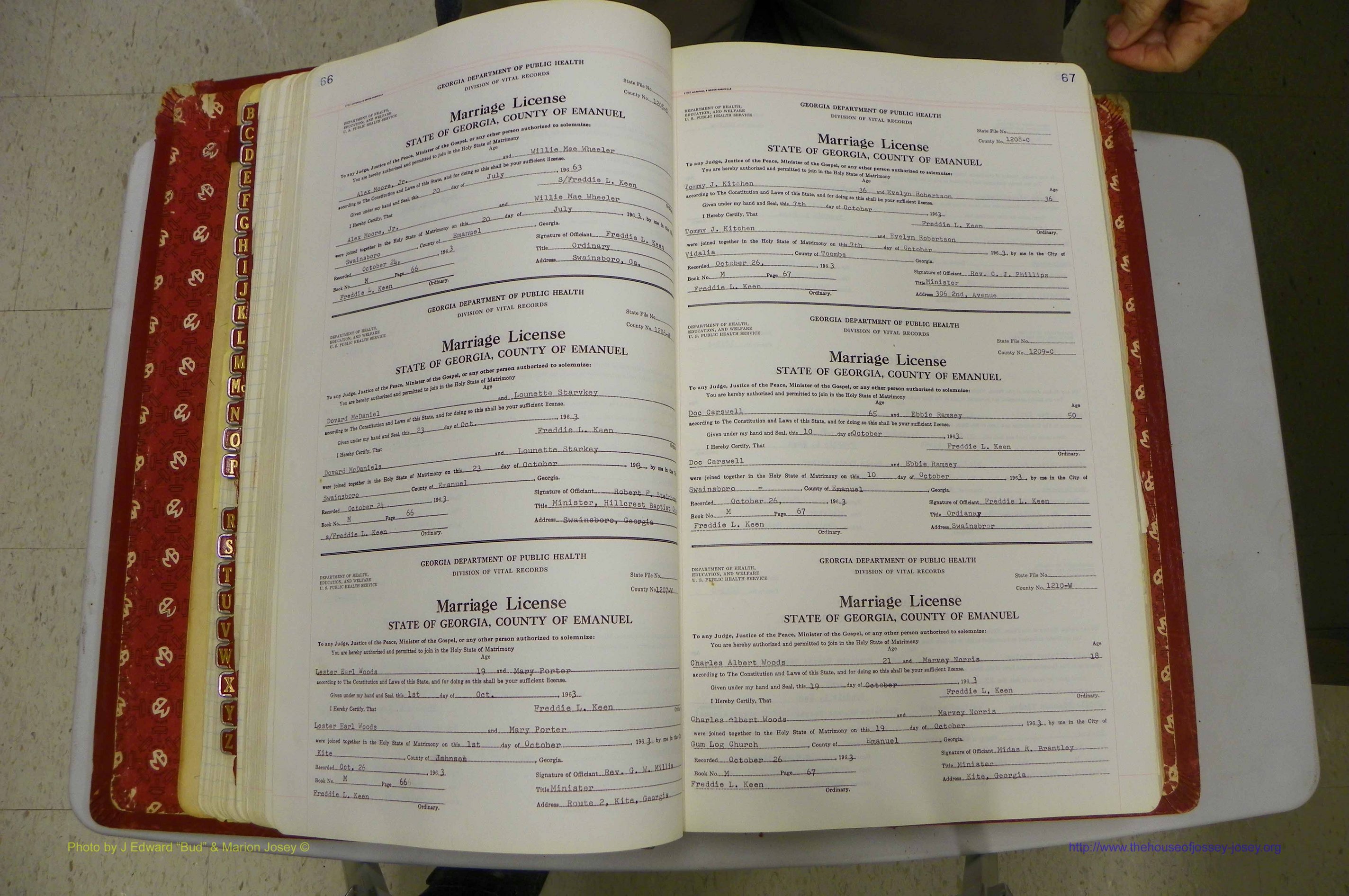 Emanuel Co, GA, Marriages Book M, 1962 - 1974, P 066-067.JPG