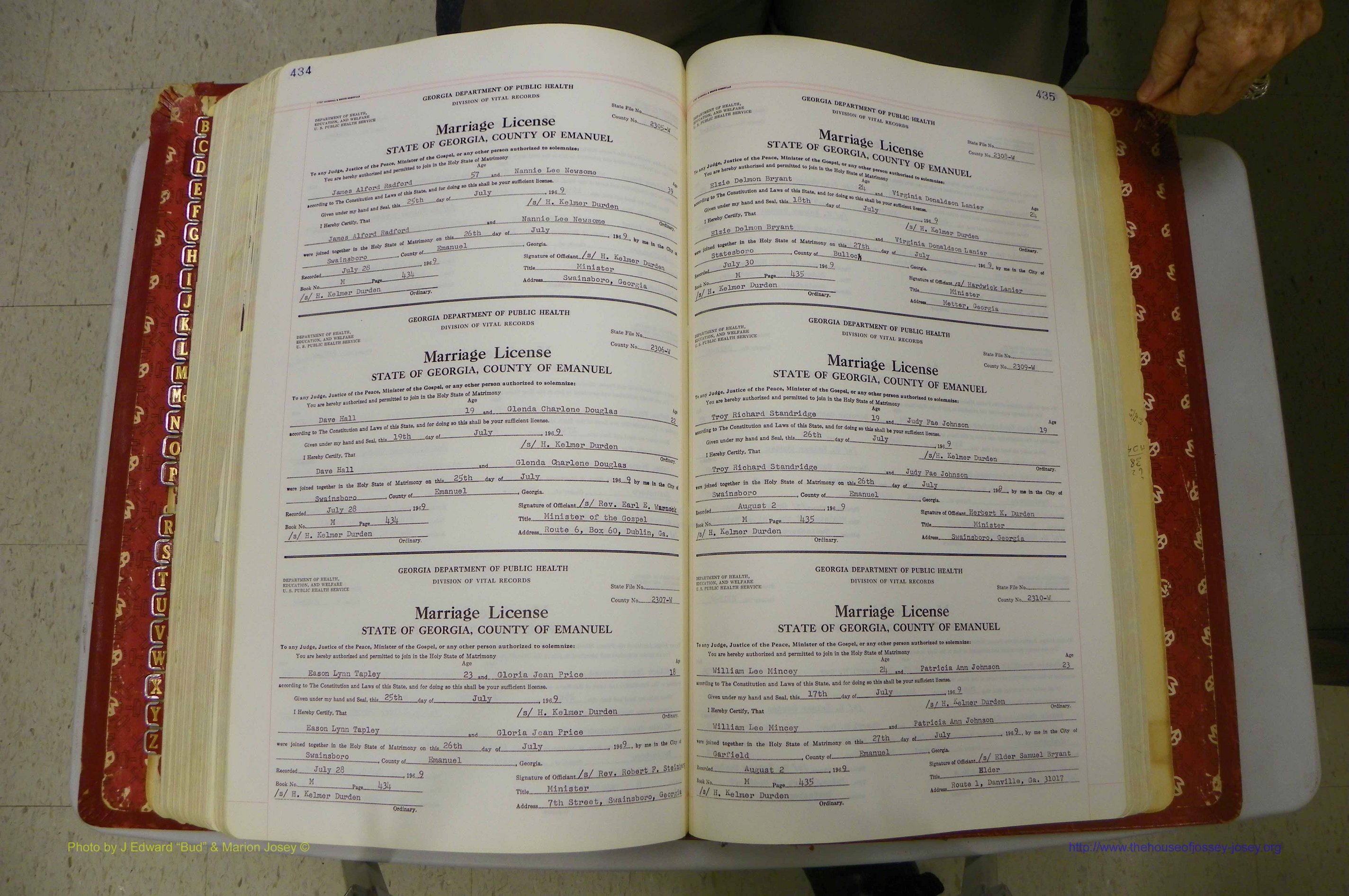 Emanuel Co, GA, Marriages Book M, 1962 - 1974, P 434-435.JPG