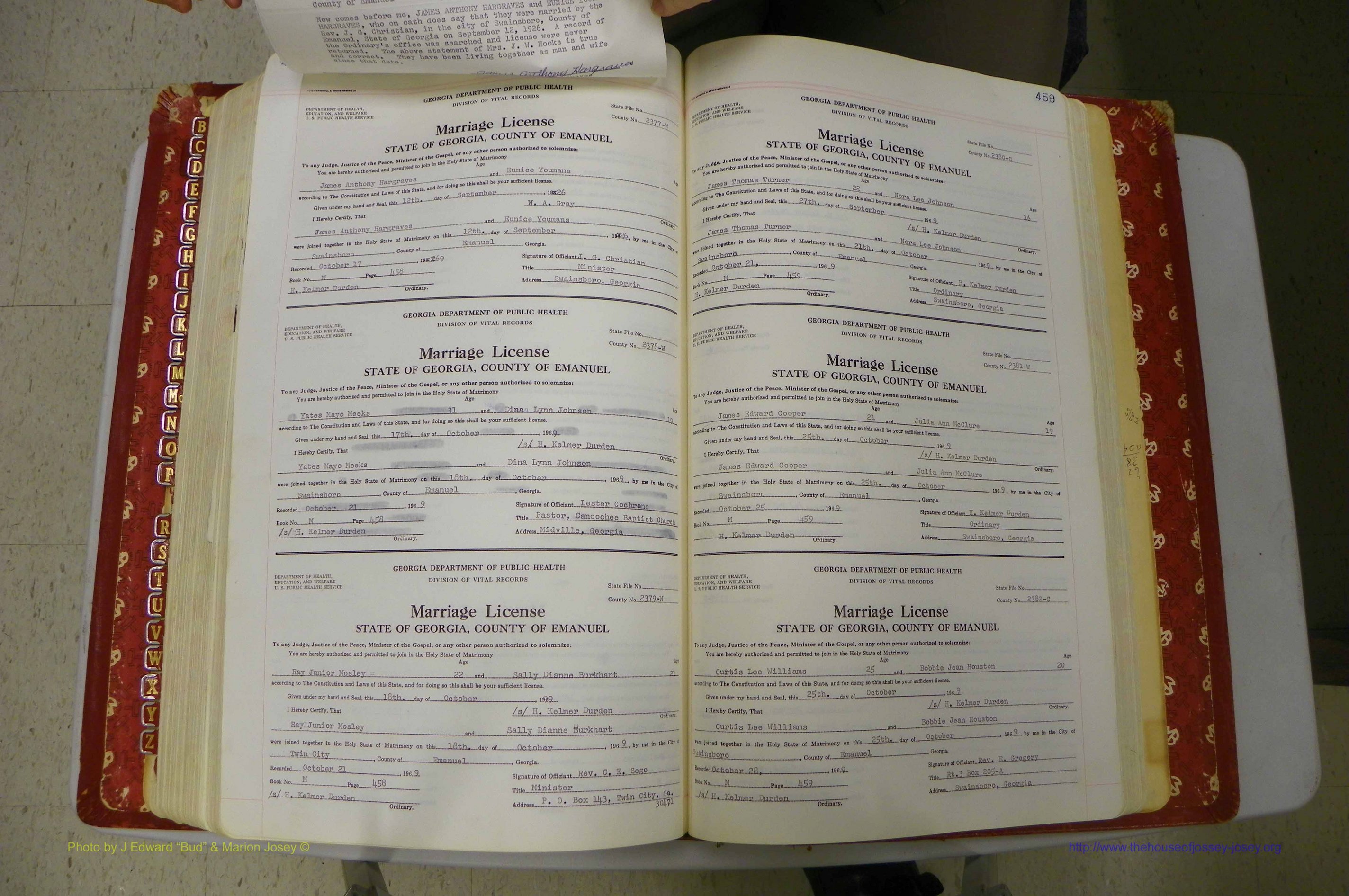 Emanuel Co, GA, Marriages Book M, 1962 - 1974, P 458-459a.JPG