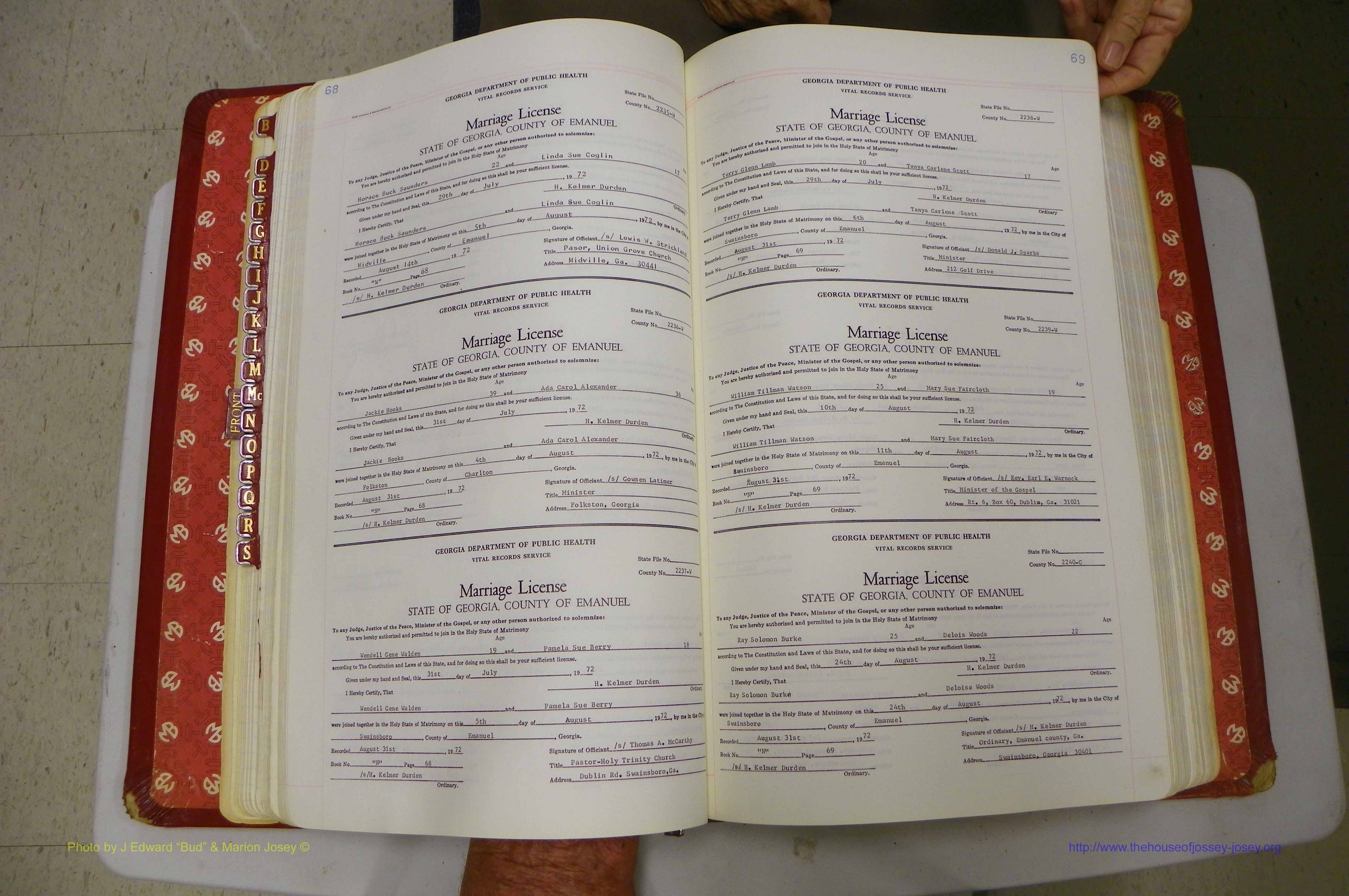 Emanuel Co, GA, Marriages Book N, 1971 - 1979, P 068-069.JPG
