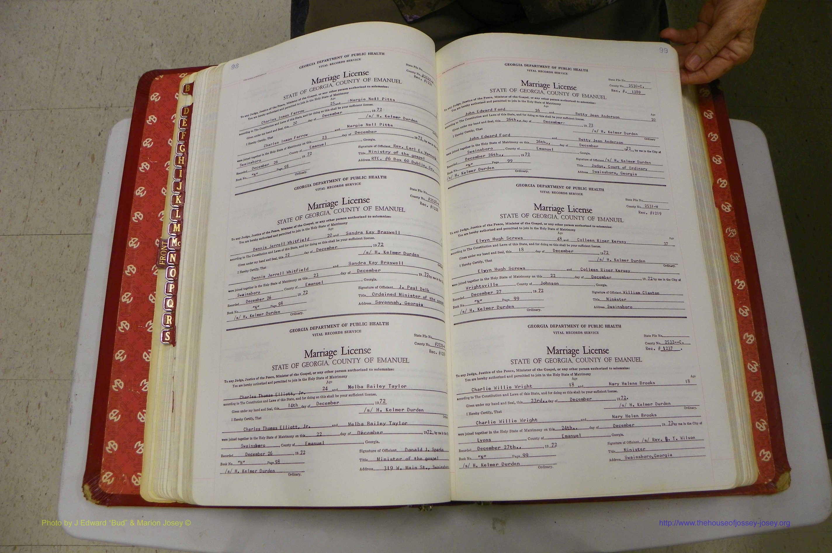 Emanuel Co, GA, Marriages Book N, 1971 - 1979, P 098-099.JPG