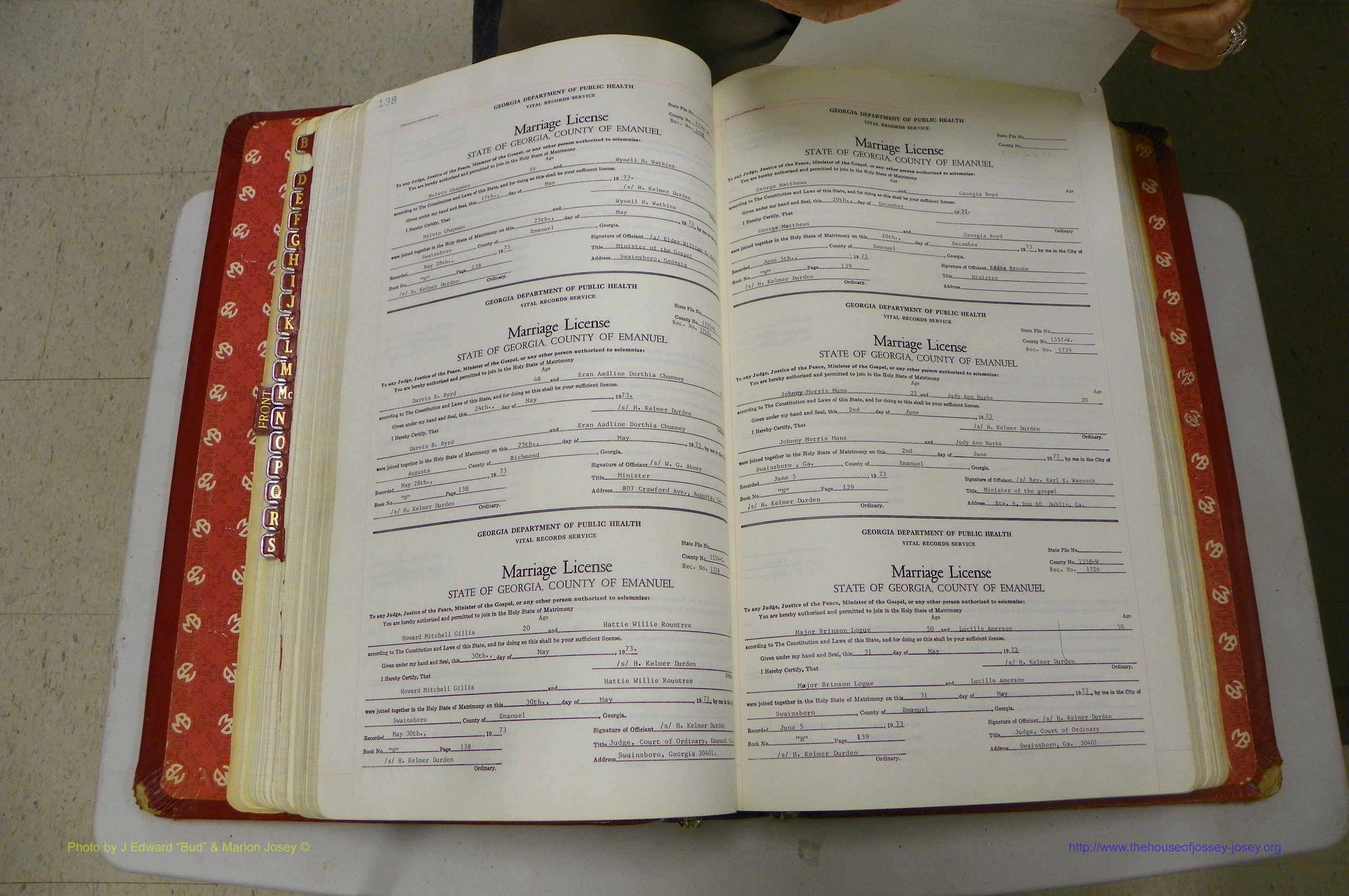 Emanuel Co, GA, Marriages Book N, 1971 - 1979, P 138-139.JPG
