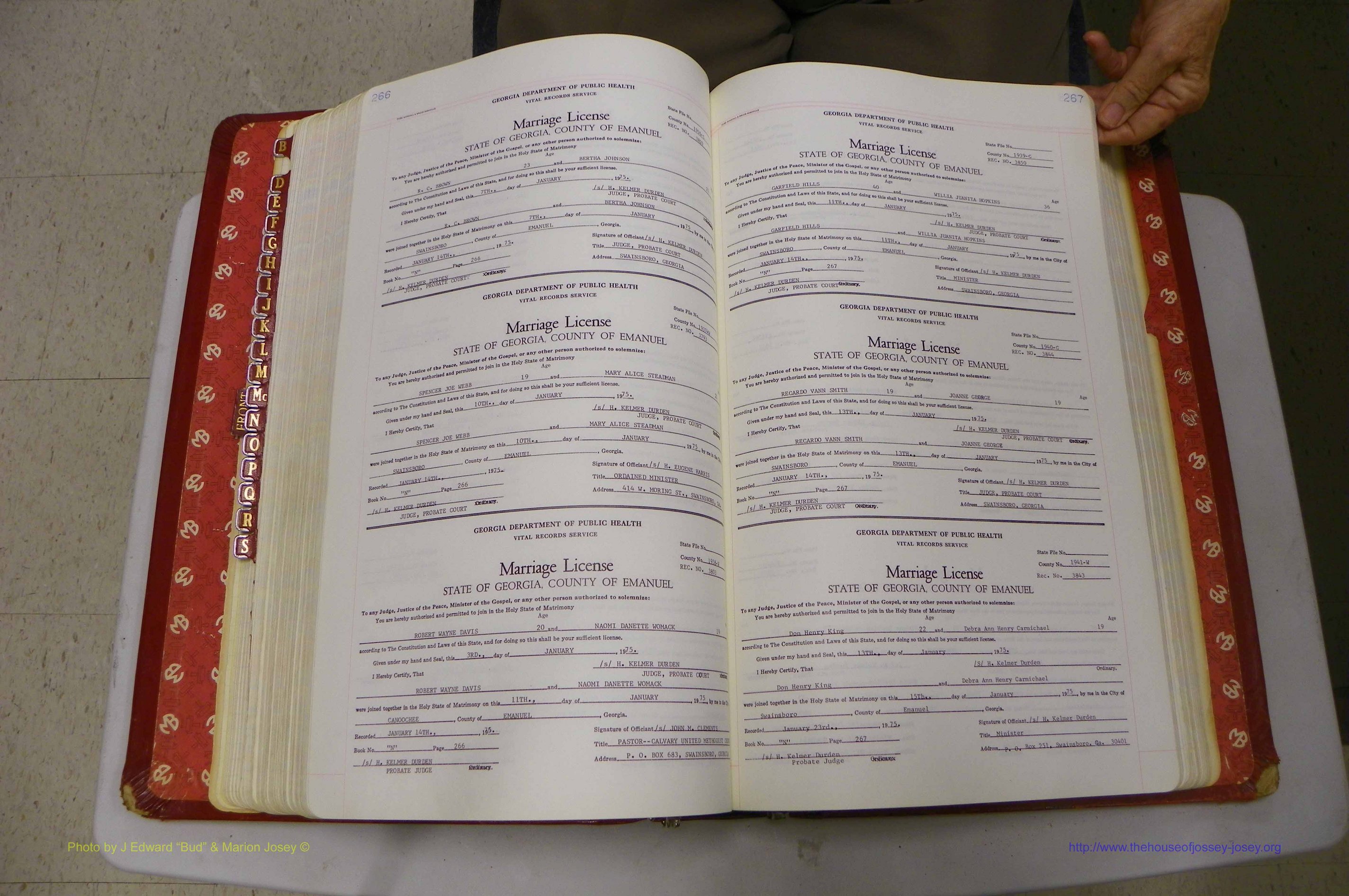 Emanuel Co, GA, Marriages Book N, 1971 - 1979, P 266-267.JPG