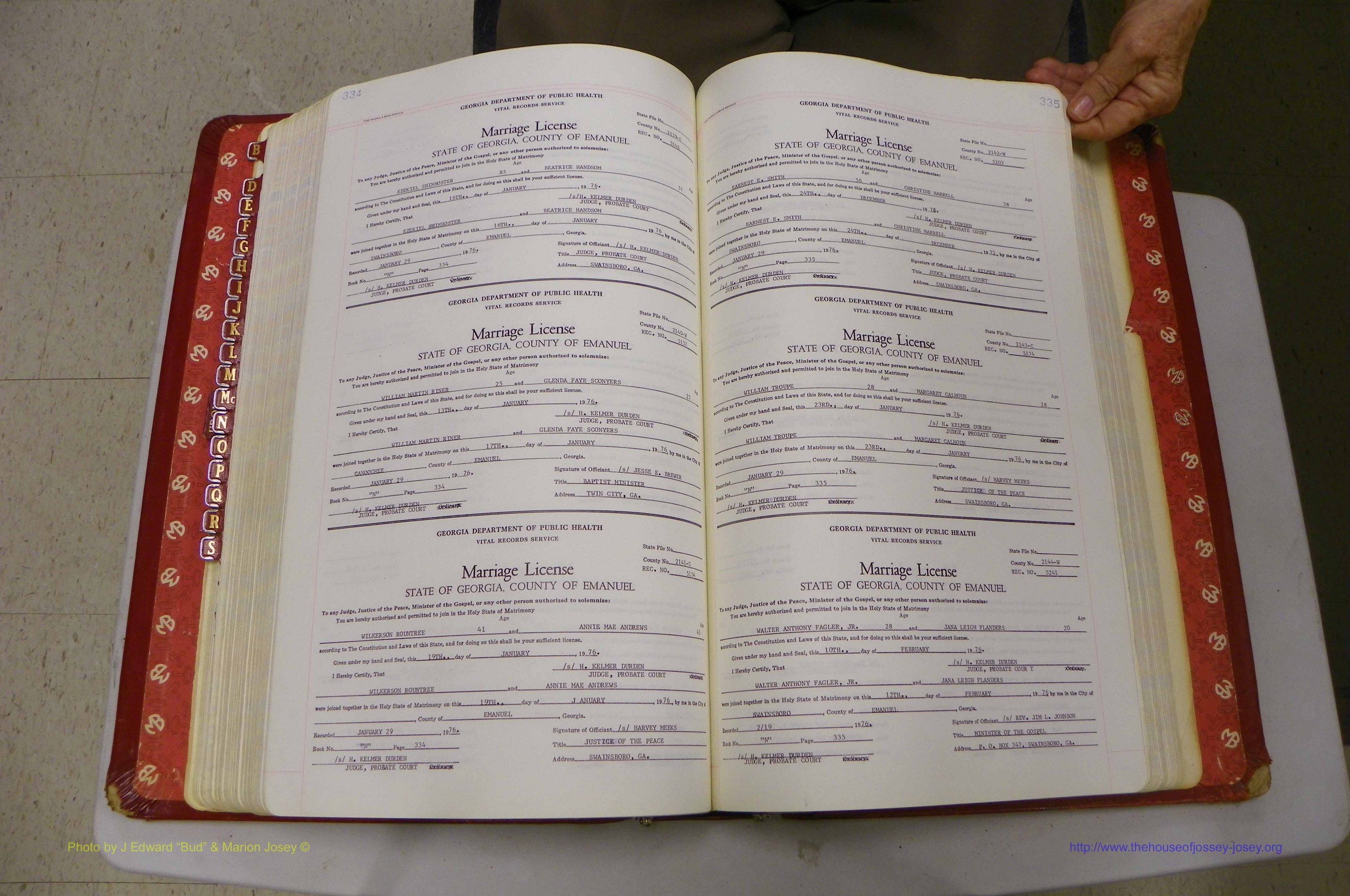 Emanuel Co, GA, Marriages Book N, 1971 - 1979, P 334-335.JPG