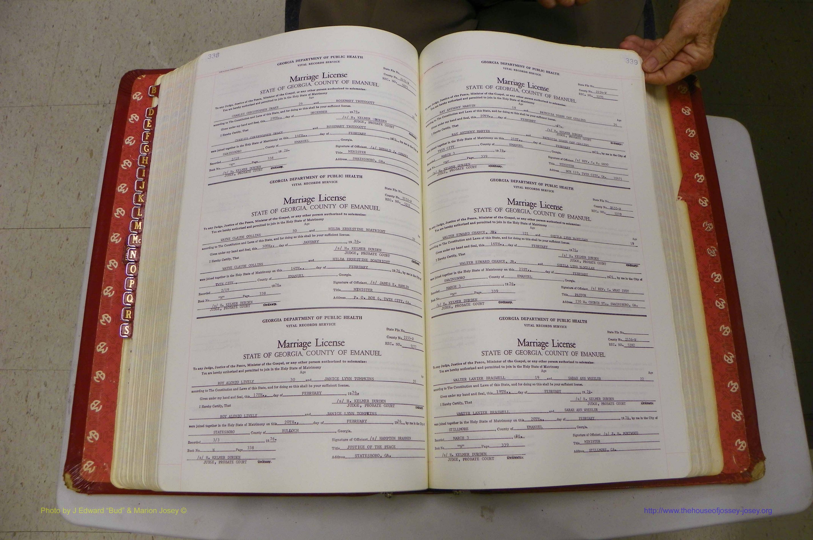 Emanuel Co, GA, Marriages Book N, 1971 - 1979, P 338-339.JPG