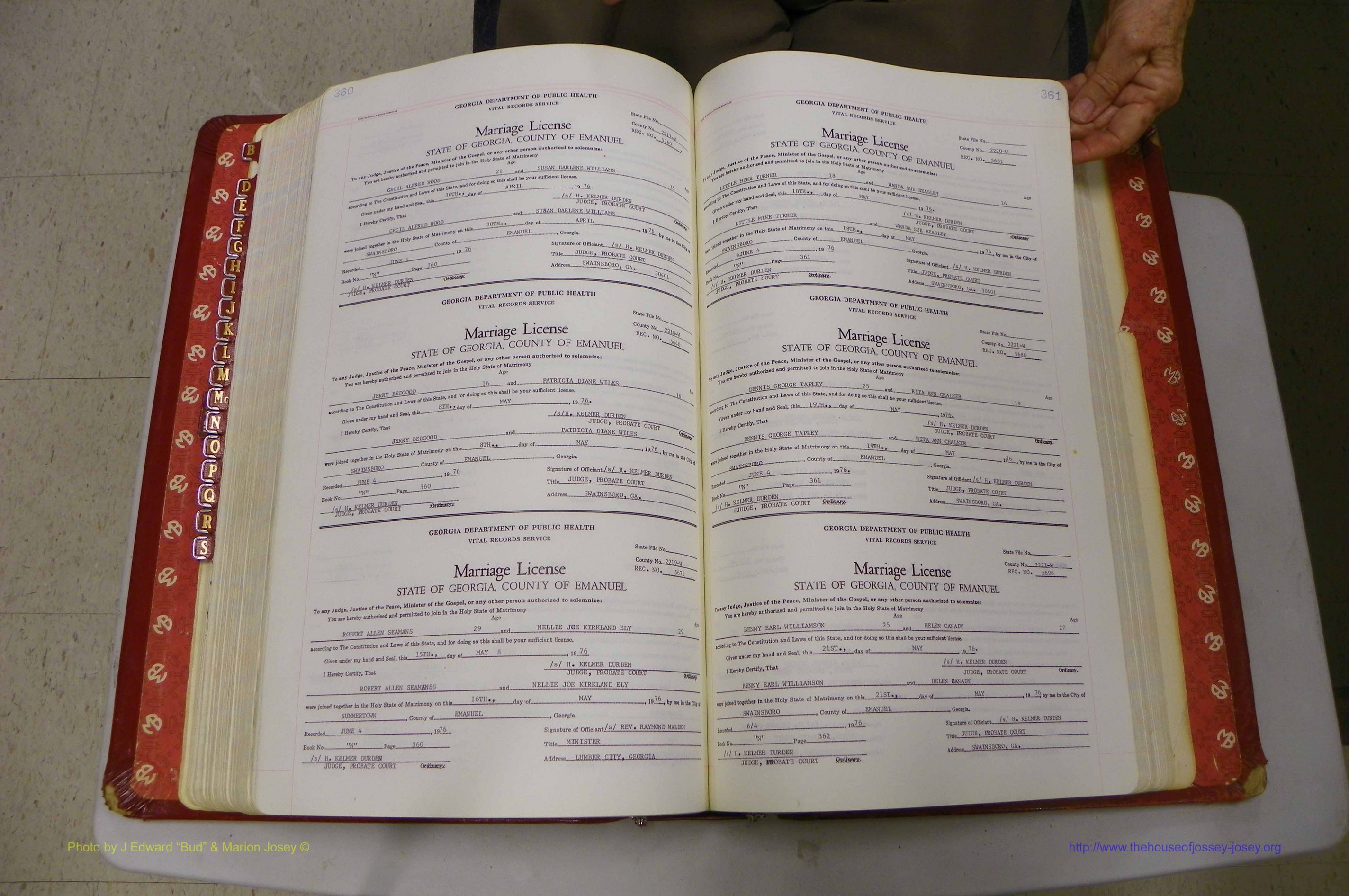 Emanuel Co, GA, Marriages Book N, 1971 - 1979, P 360-361.JPG