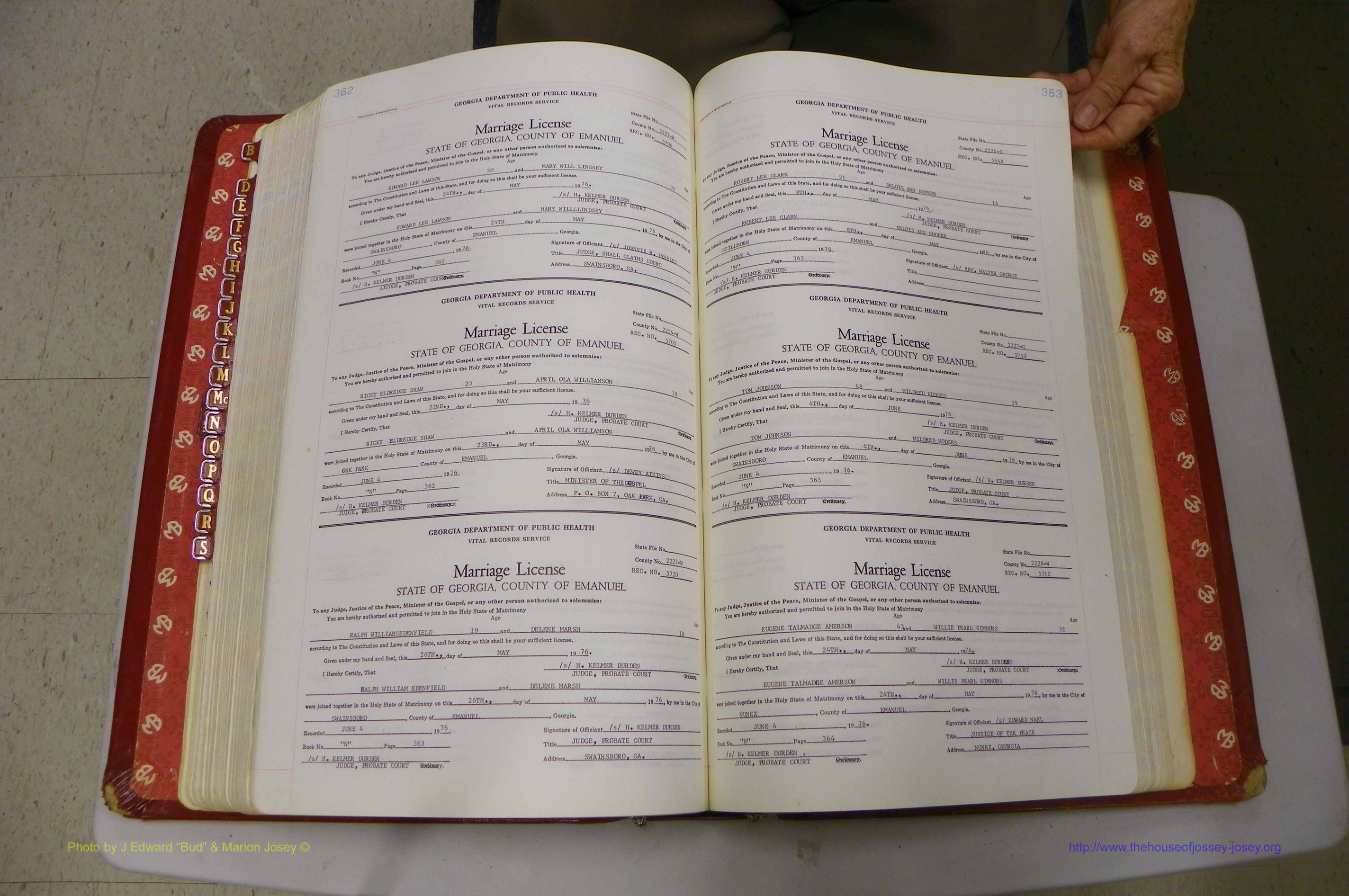 Emanuel Co, GA, Marriages Book N, 1971 - 1979, P 362-363.JPG