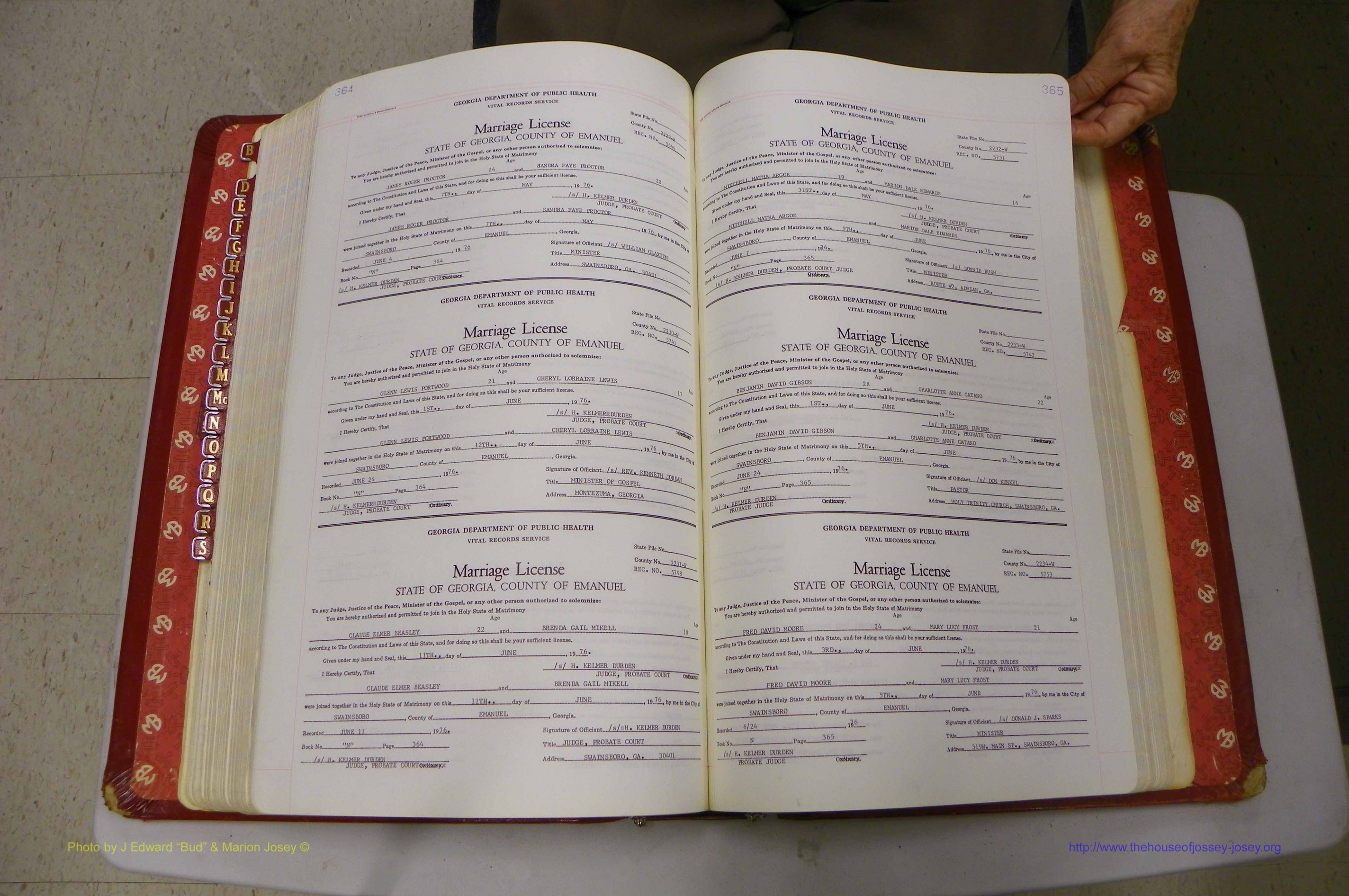Emanuel Co, GA, Marriages Book N, 1971 - 1979, P 364-365.JPG