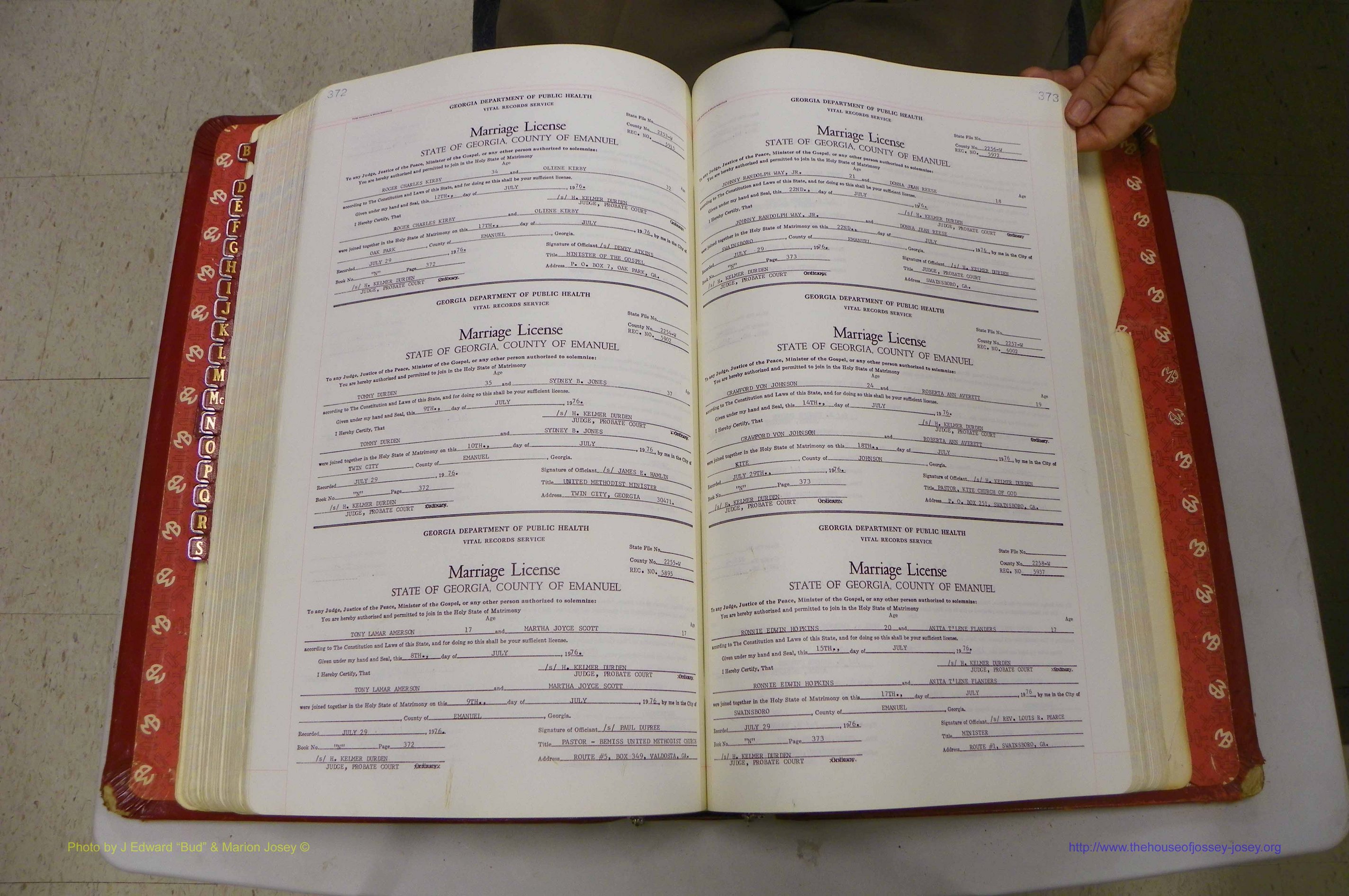 Emanuel Co, GA, Marriages Book N, 1971 - 1979, P 372-373.JPG