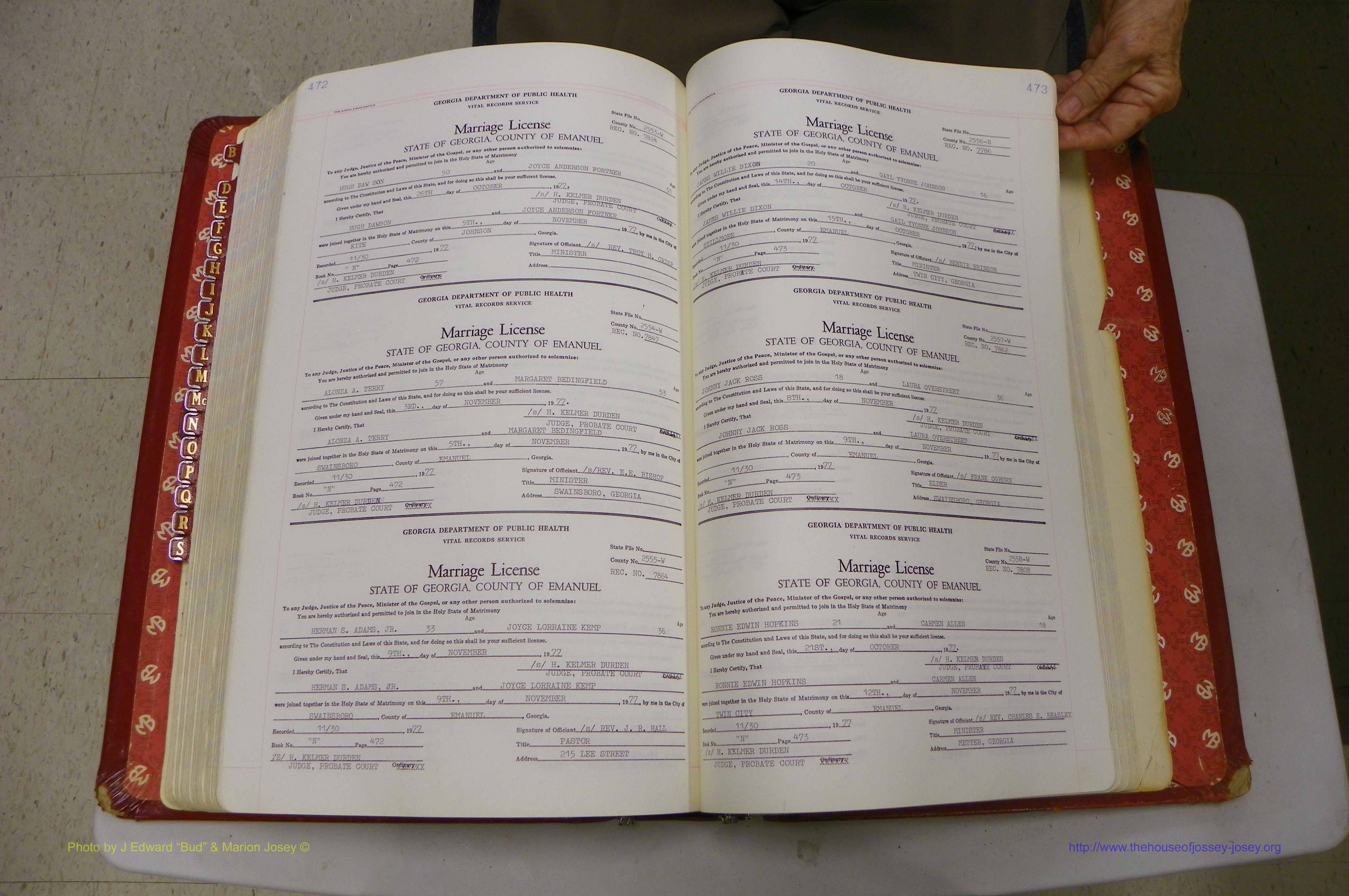 Emanuel Co, GA, Marriages Book N, 1971 - 1979, P 472-473.JPG