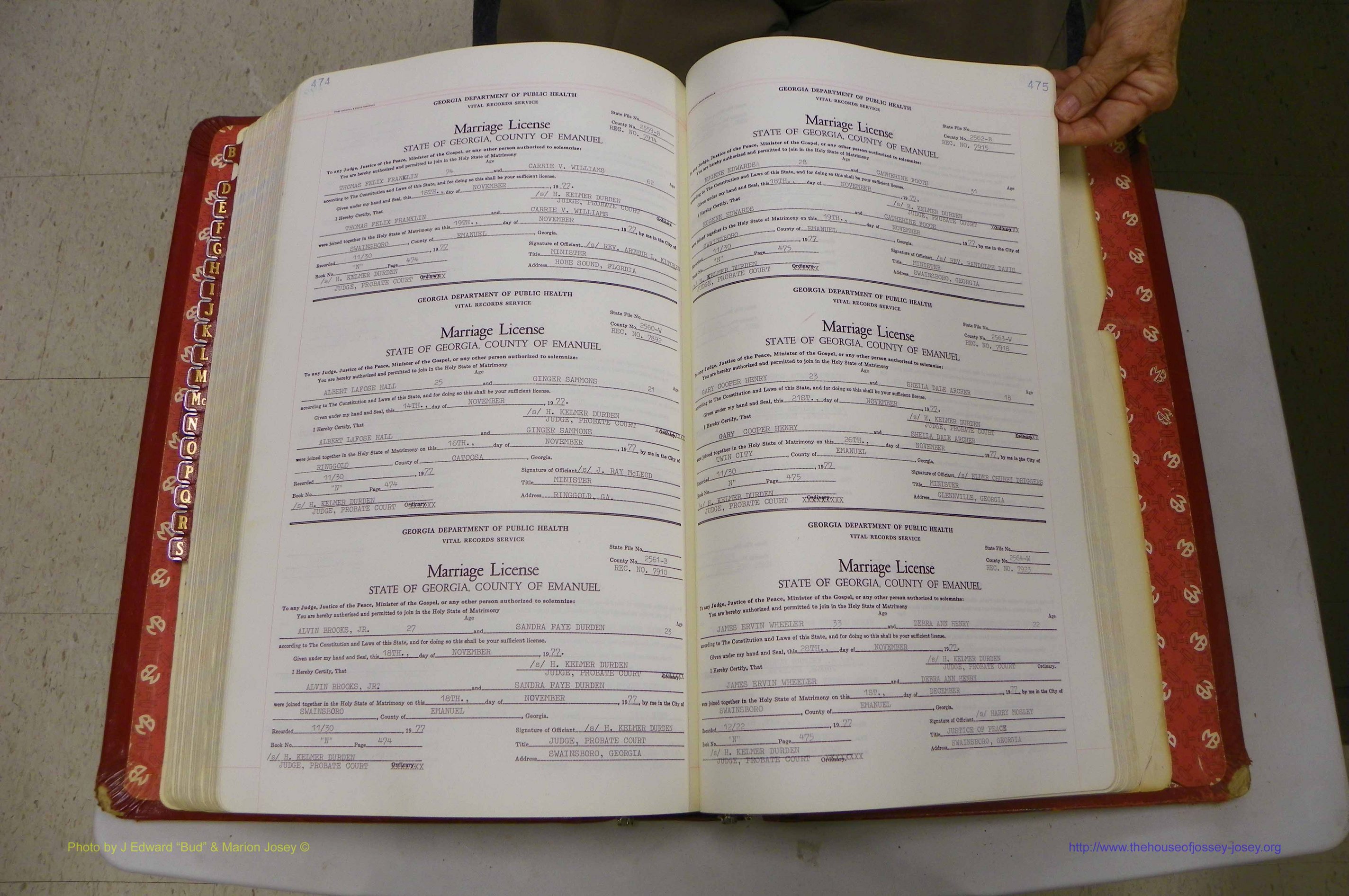 Emanuel Co, GA, Marriages Book N, 1971 - 1979, P 474-475.JPG