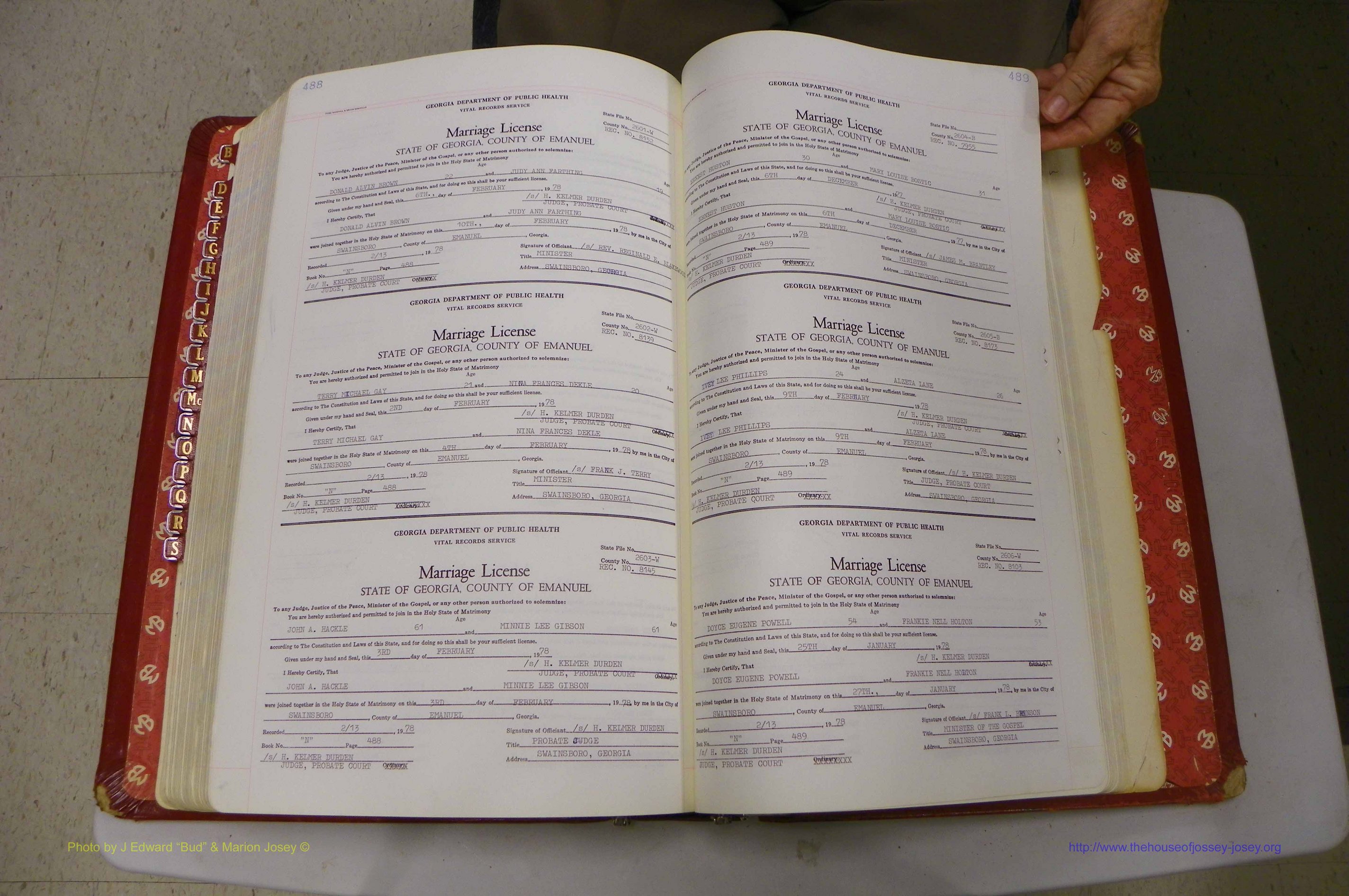 Emanuel Co, GA, Marriages Book N, 1971 - 1979, P 488-489.JPG